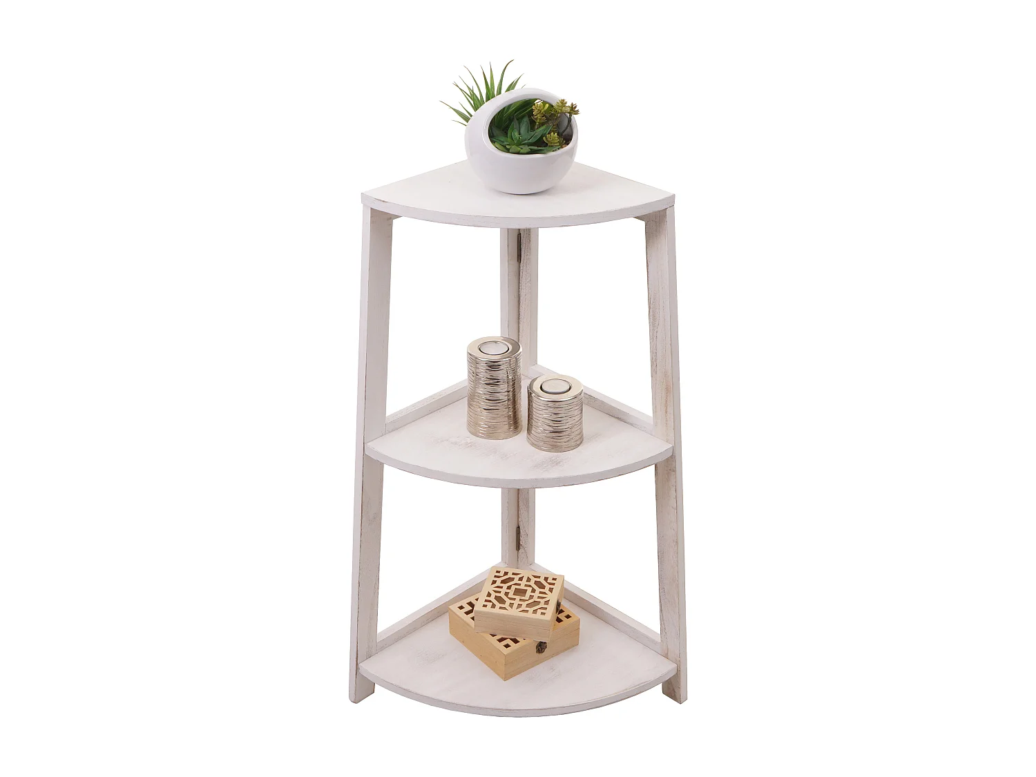 Étagère d'angle MCW-K44,  blanc shabby