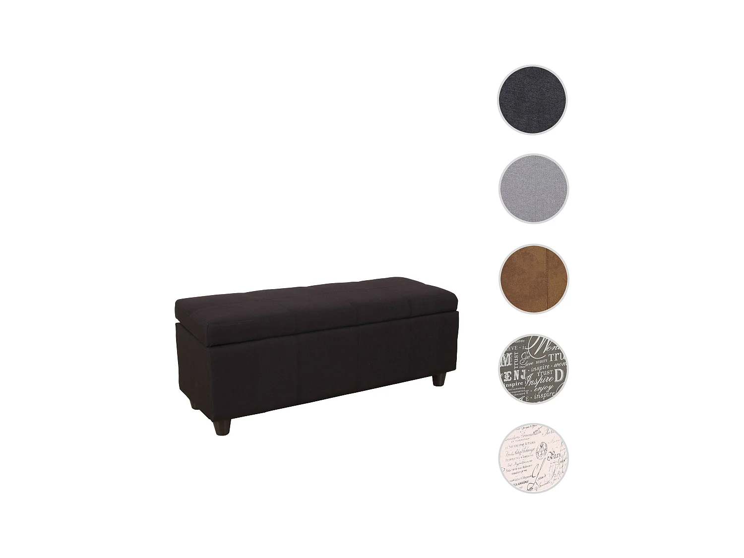 Coffre de rangement Kriens,  noir