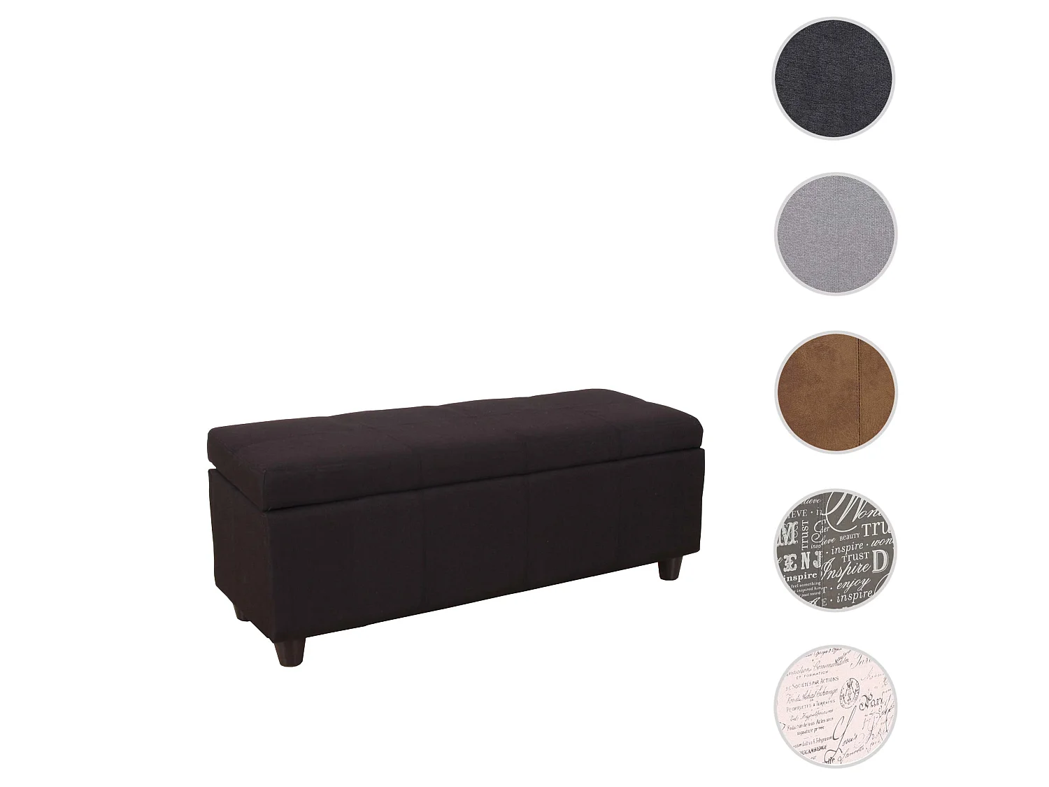 Coffre de rangement Kriens,  noir