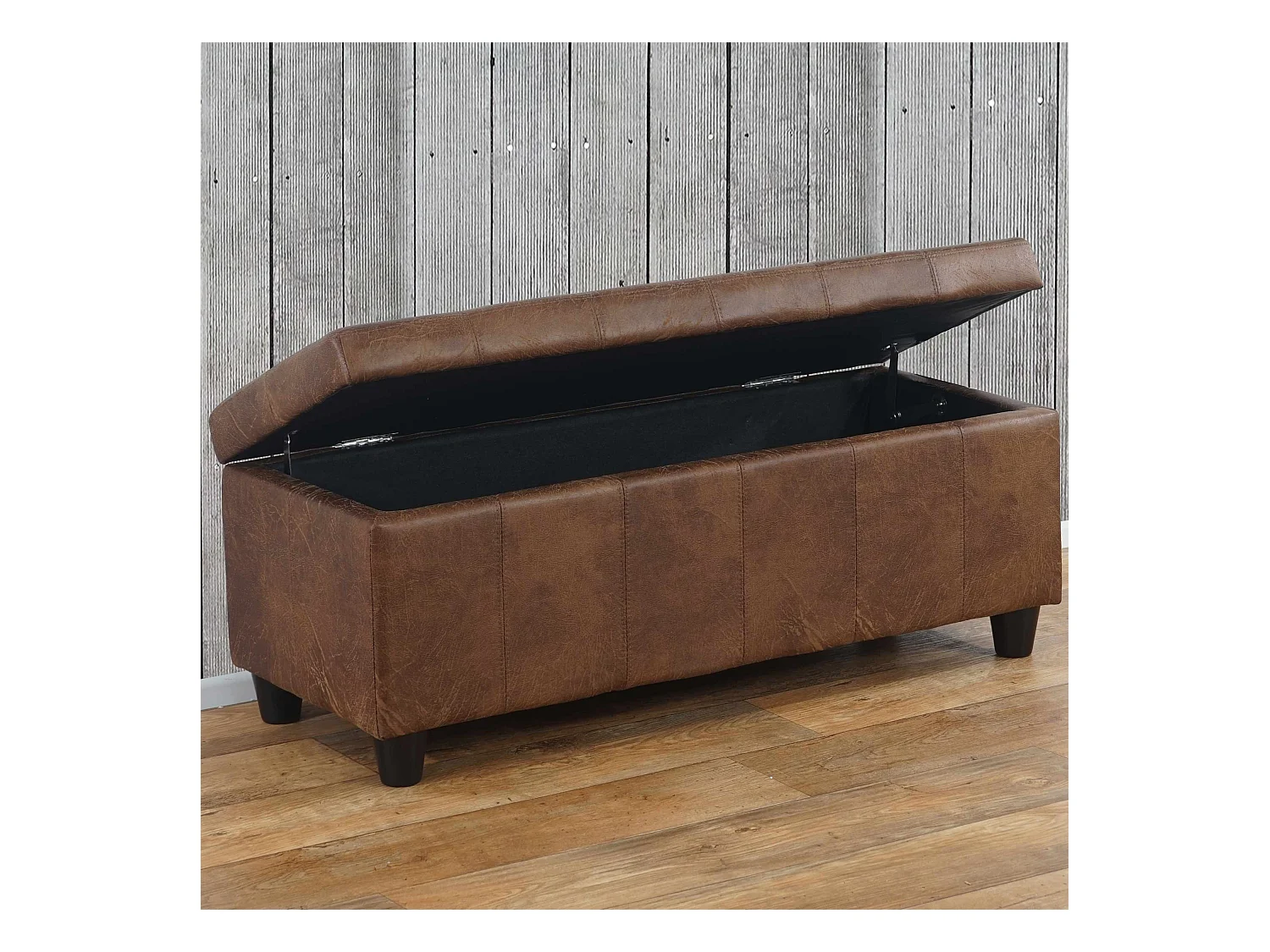 Coffre de rangement Kriens,  aspect daim marron