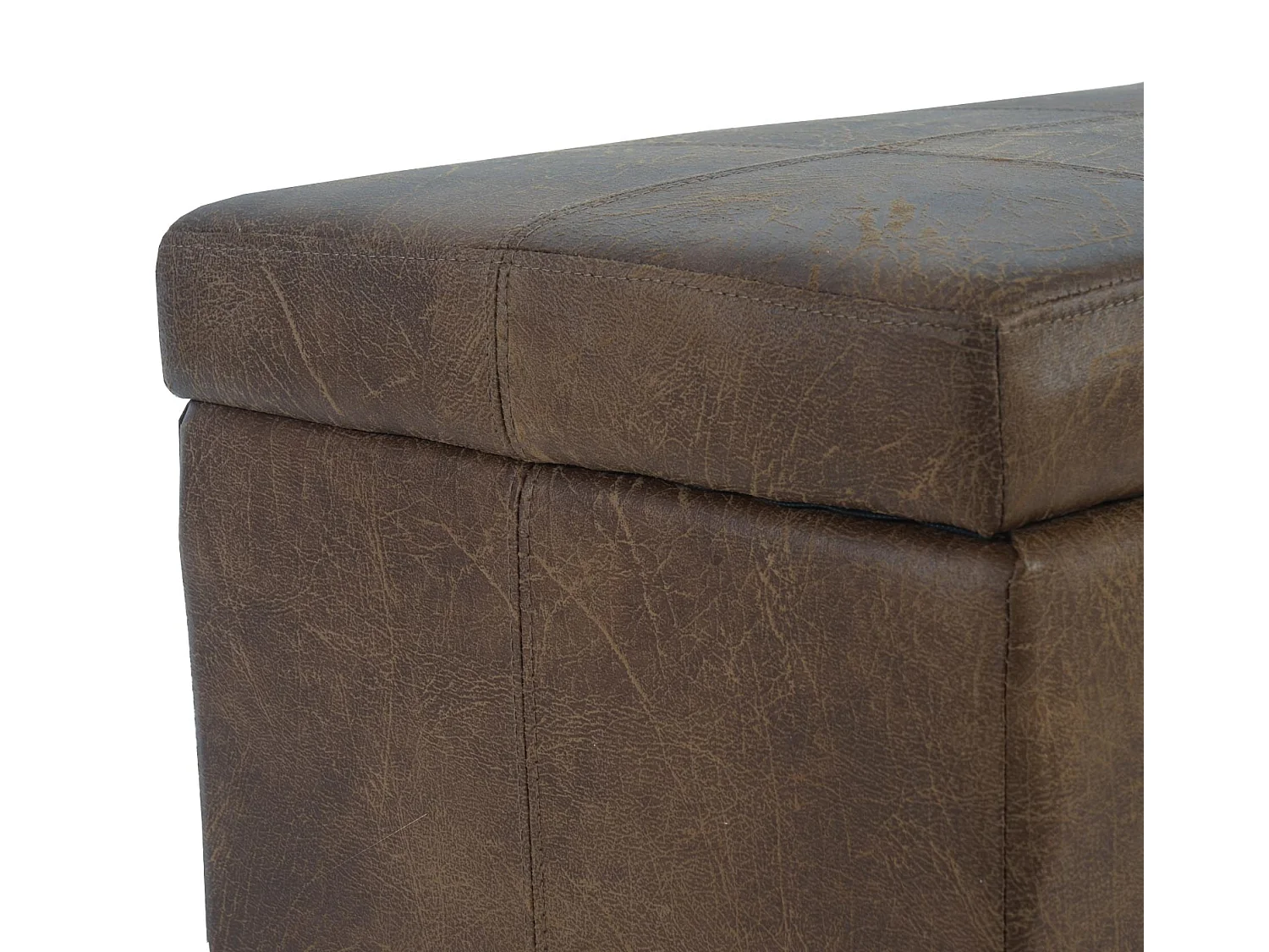 Coffre de rangement Kriens,  aspect daim marron