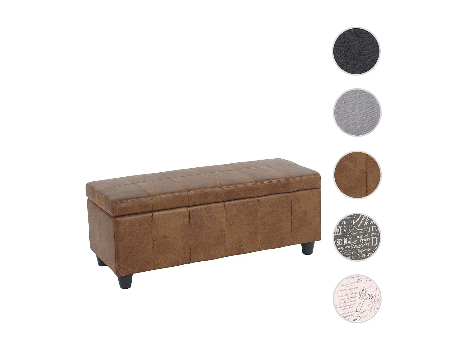 Coffre de rangement Kriens,  aspect daim marron