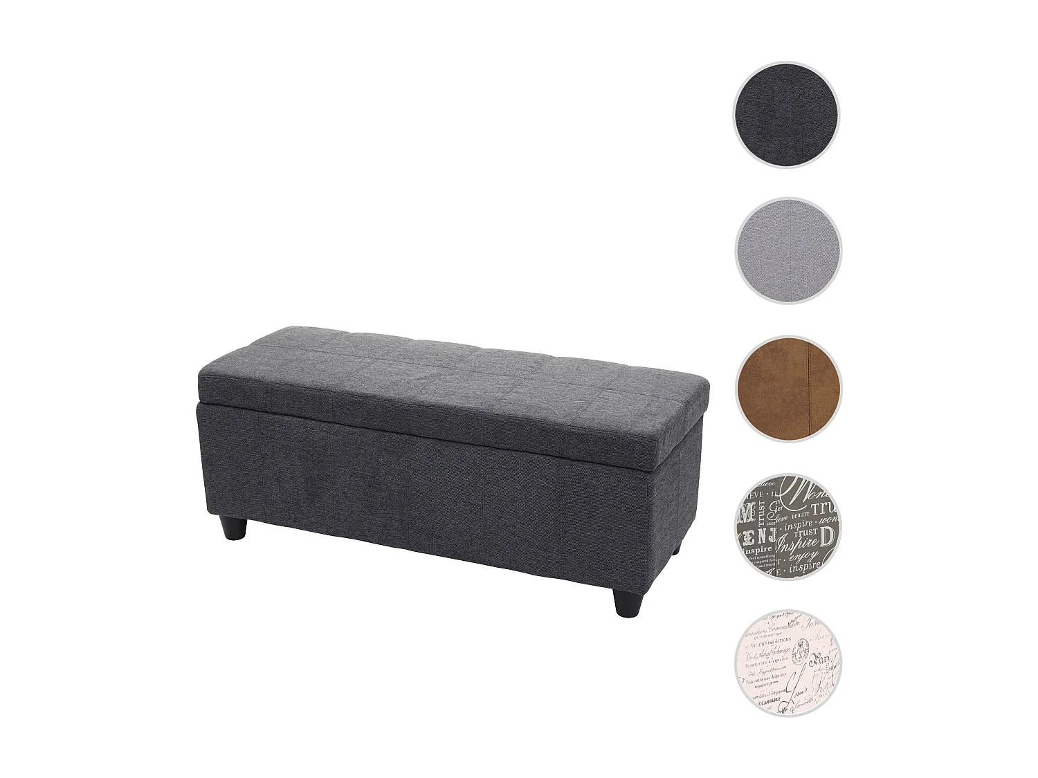 Coffre de rangement Kriens,  gris foncé