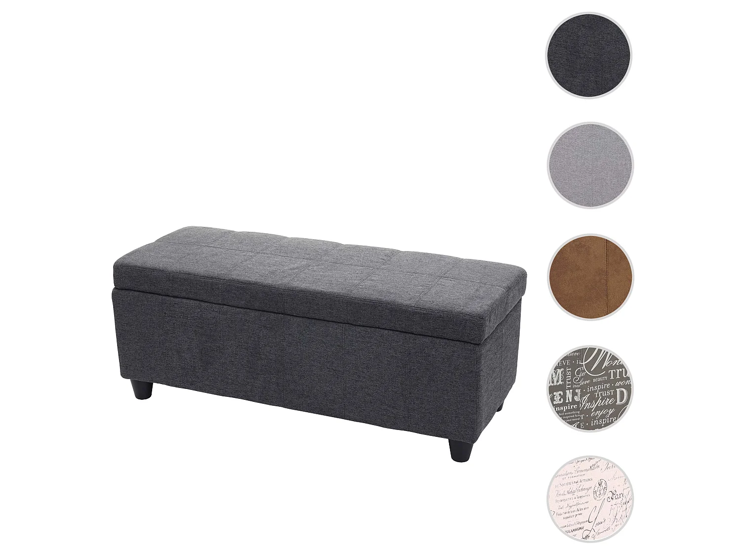 Coffre de rangement Kriens,  gris foncé