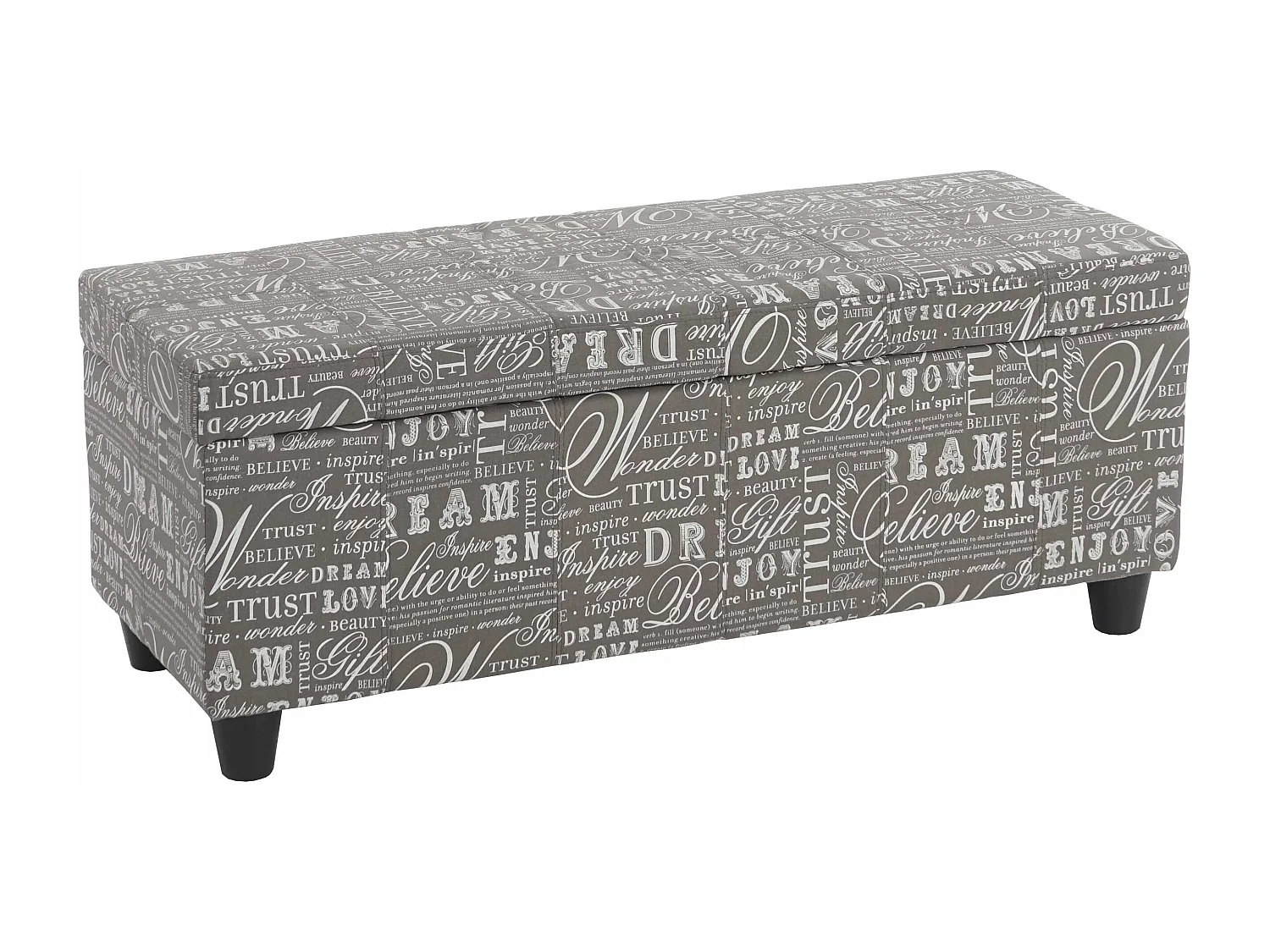 Skrzynia do przechowywania Kriens,  napis, szary