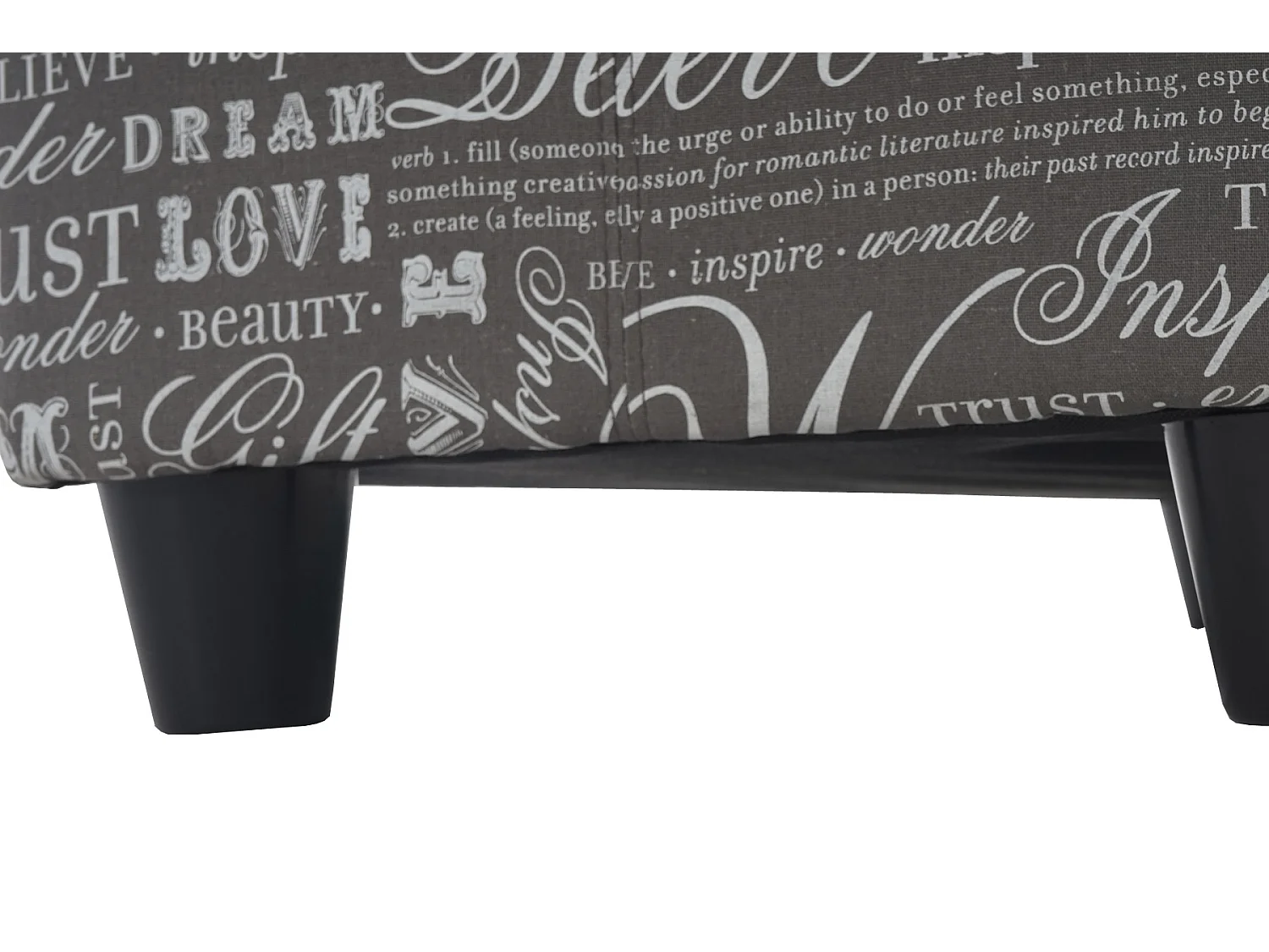 Coffre de rangement Kriens,  gris words fabric