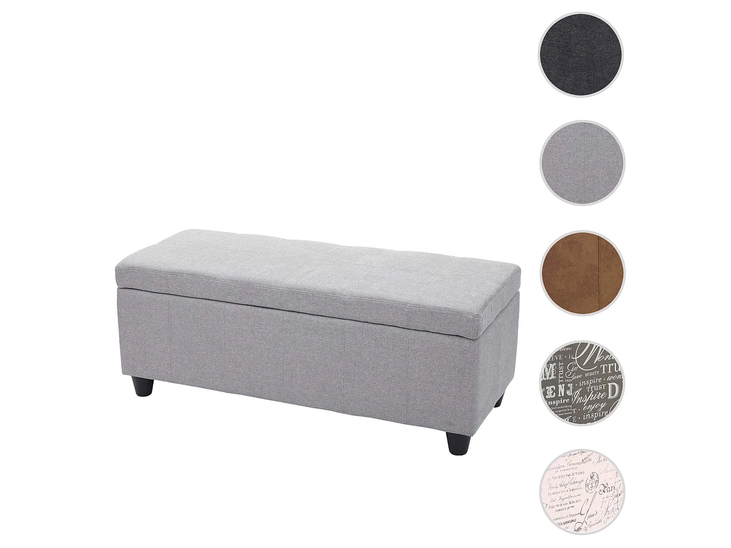 Aufbewahrungs-Truhe Kriens, Hellgrau