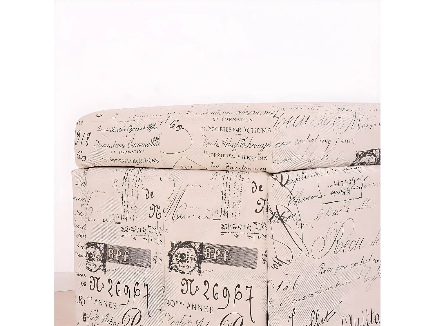 Opbergkist Kriens,  belettering, crème