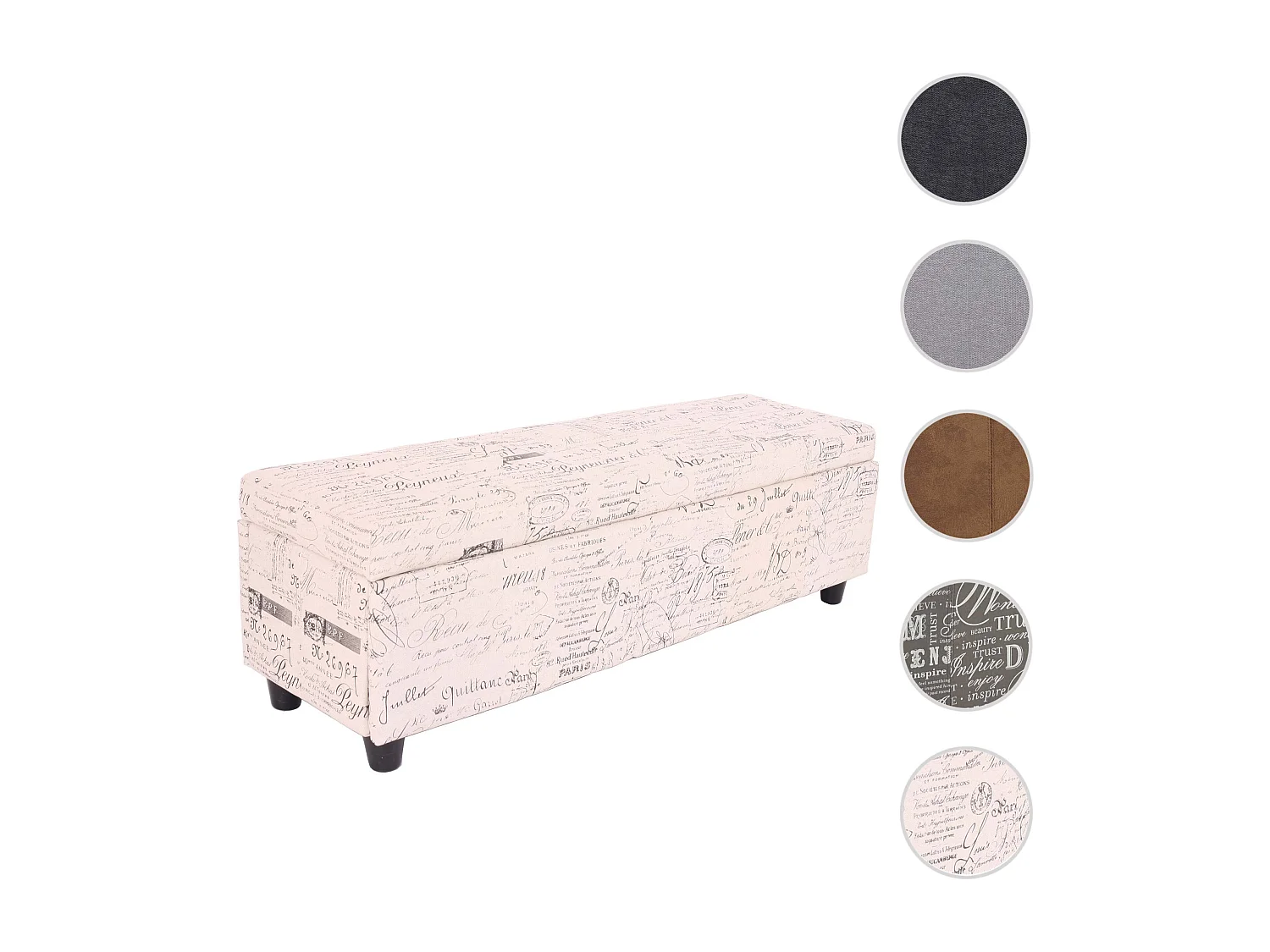 Opbergkist Kriens,  belettering, crème