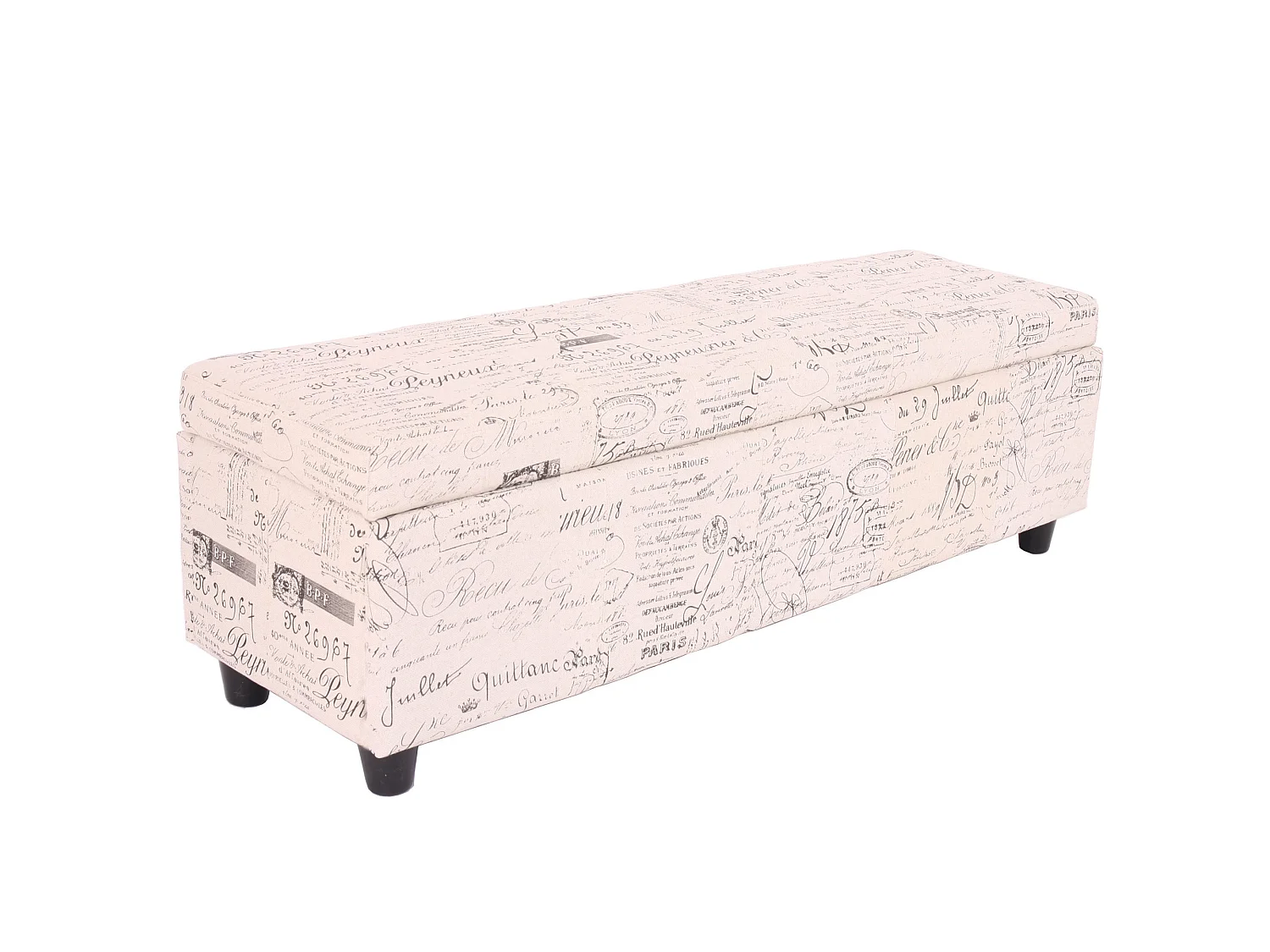 Coffre de rangement Kriens,  crème / jacquard noir