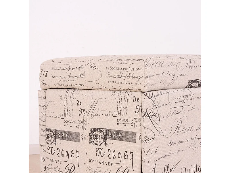 Coffre de rangement Kriens,  crème / jacquard noir