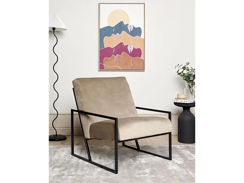 Sillón DELARY Terciopelo Gris pardo