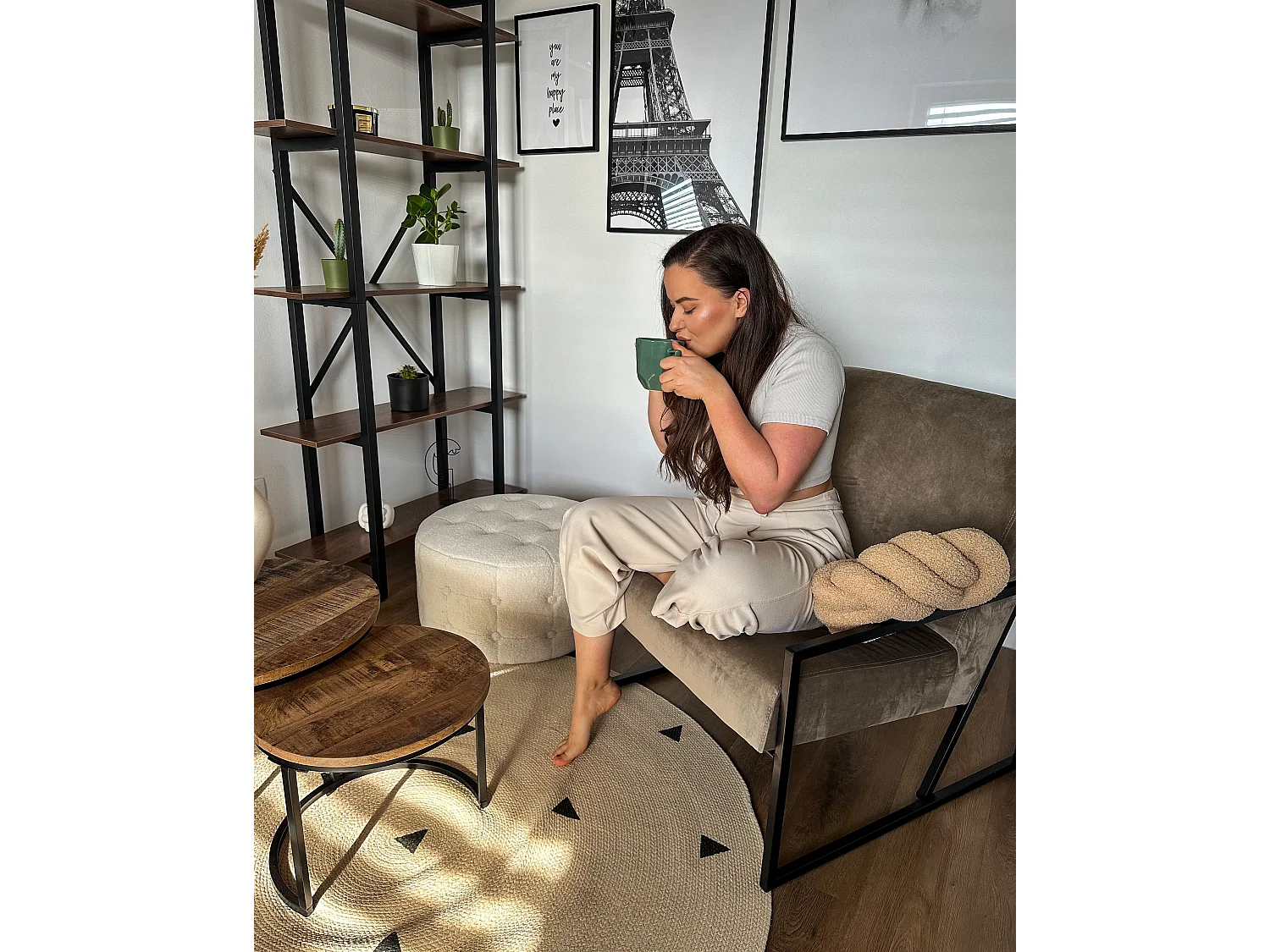 Fauteuil DELARY Velours Taupe