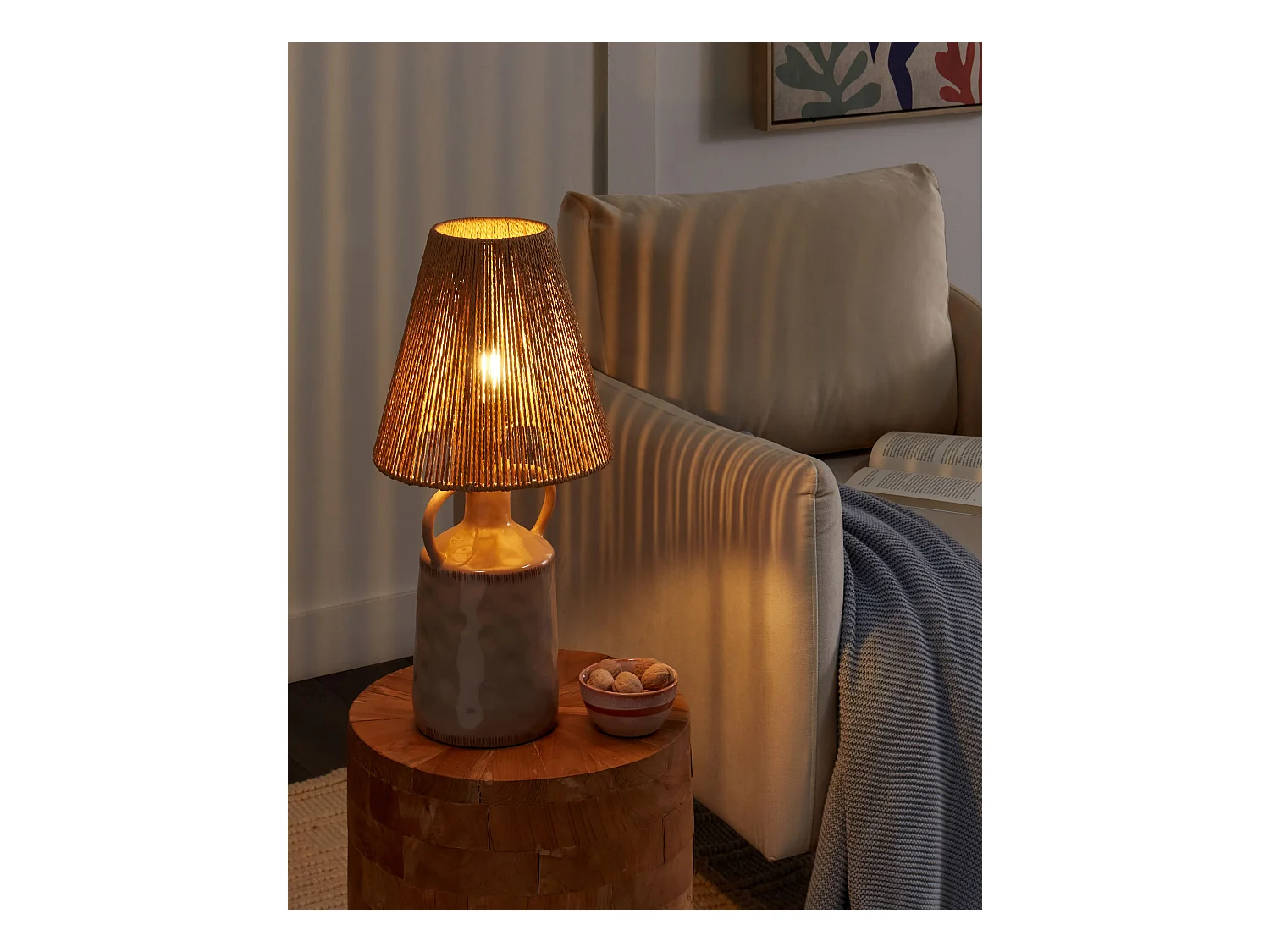 Lampe à poser LARISSOS Céramique Taupe