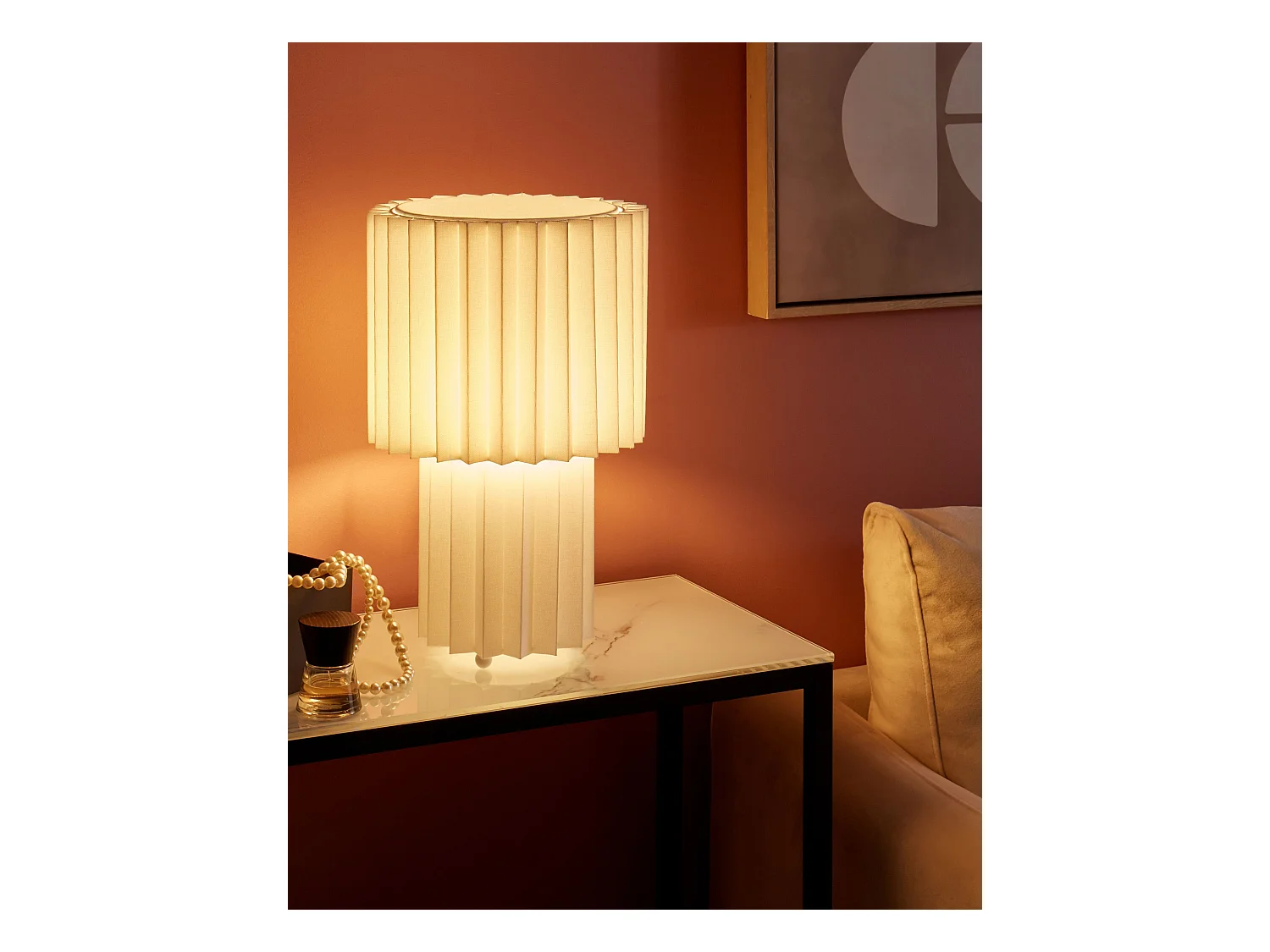 Tafellamp ALFEIOS Linnen Wit