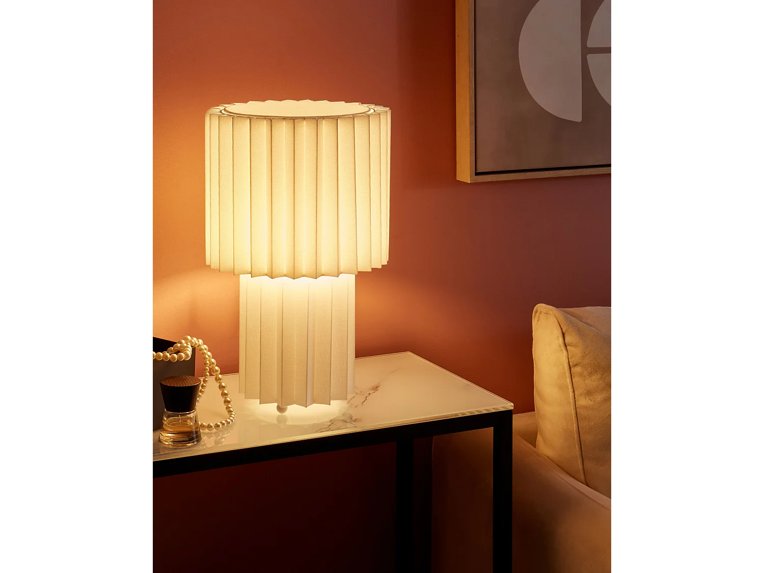 Candeeiro de mesa ALFEIOS Linho Branco