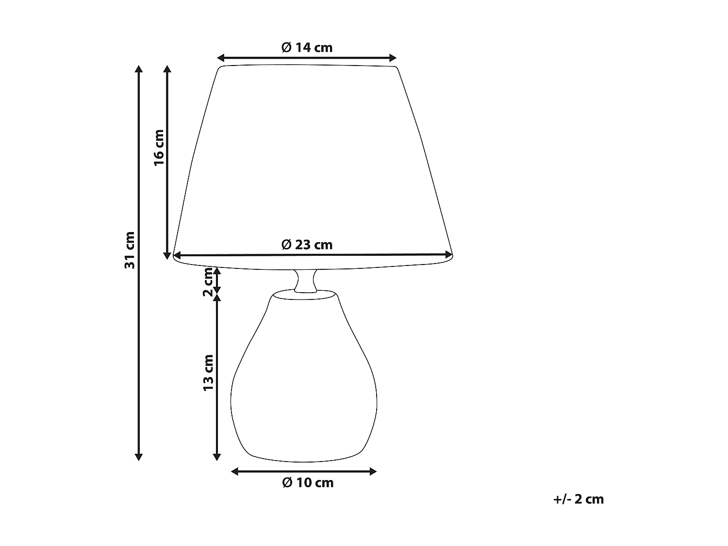 Set di 2 lampade da tavolo ARWADITO Ceramica Bianco sporco