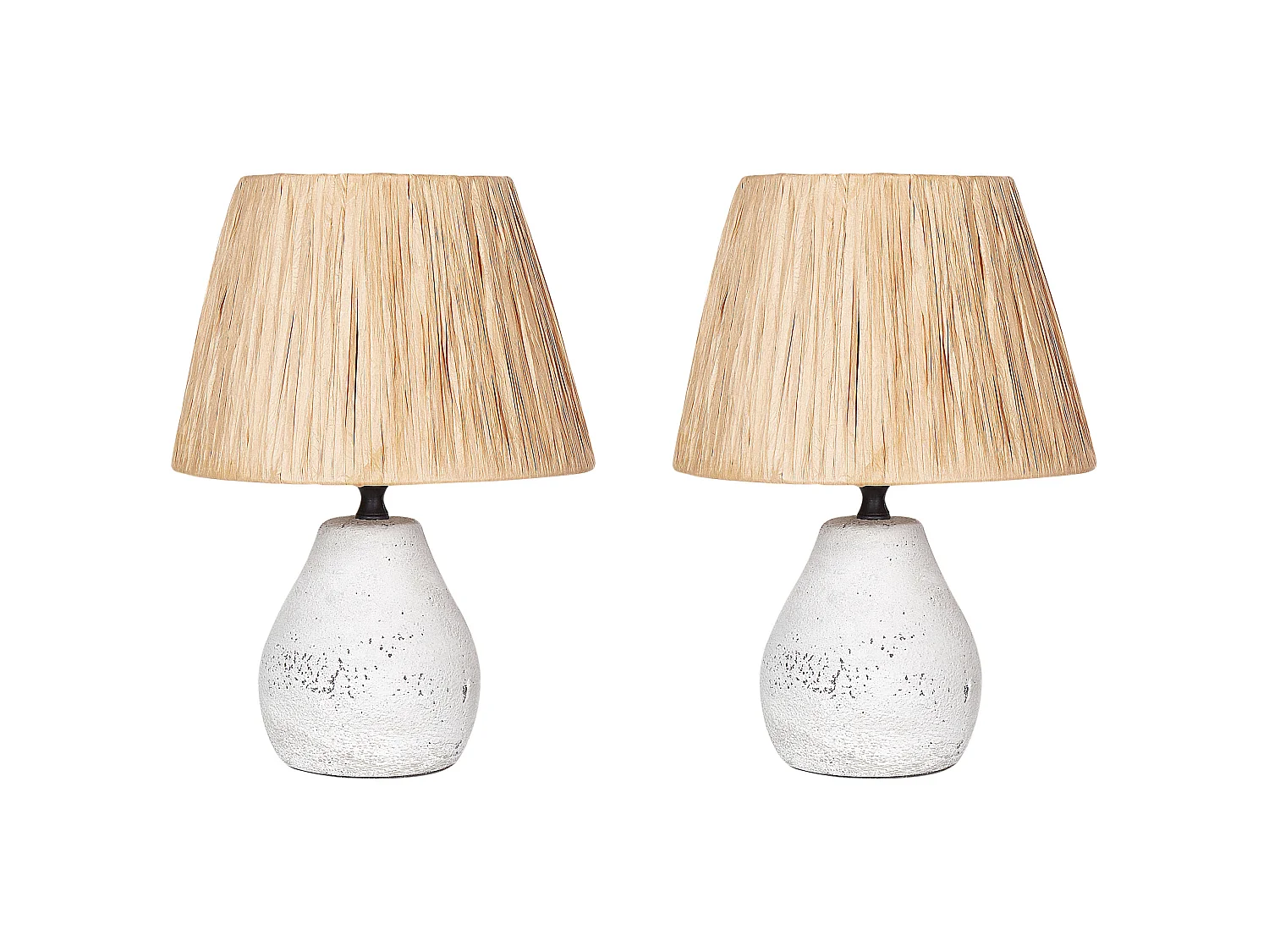 Lot de 2 lampes de bureau ARWADITO Céramique Blanc cassé