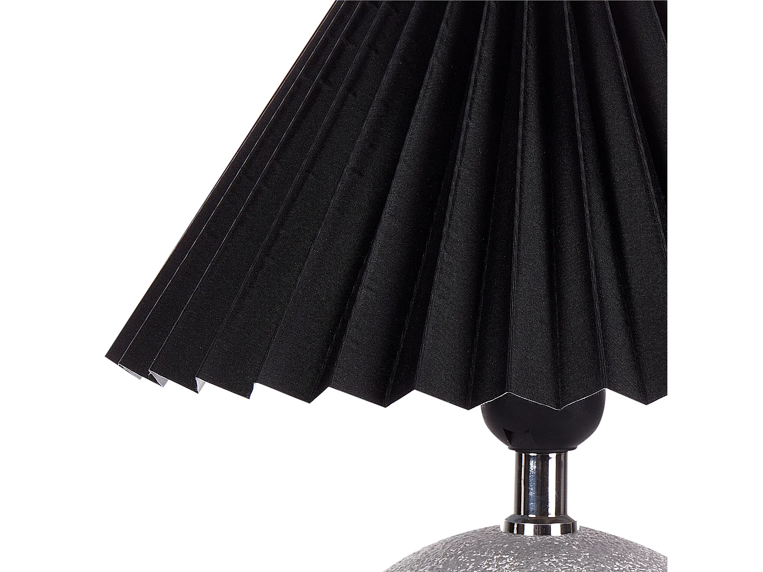 Tischlampe Keramik Vasenfuß grau Stoffschirm schwarz Kegelform mit Schalter Zeyi