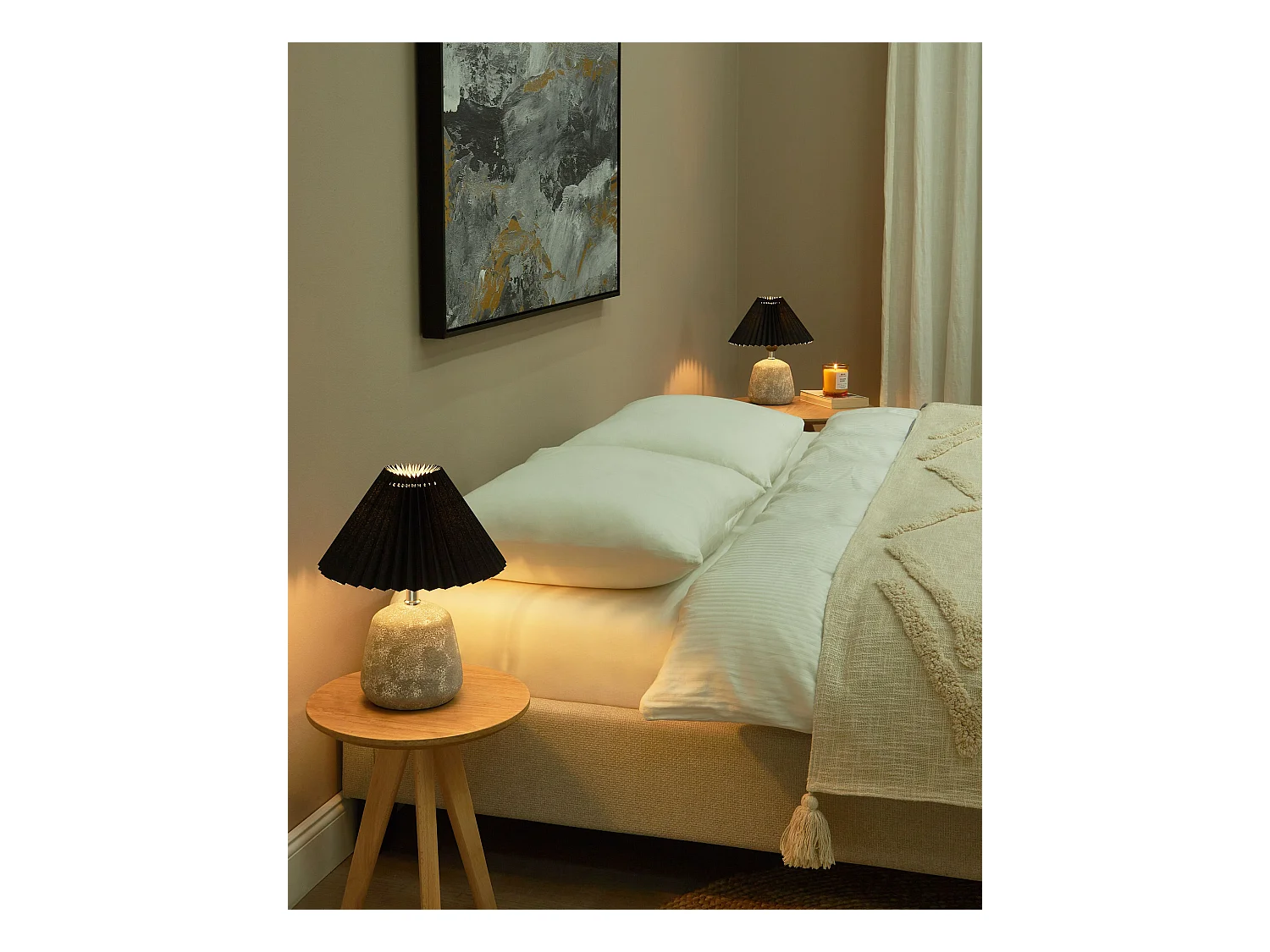 Set van 2 tafellampen ZEYI Keramiek Zwart