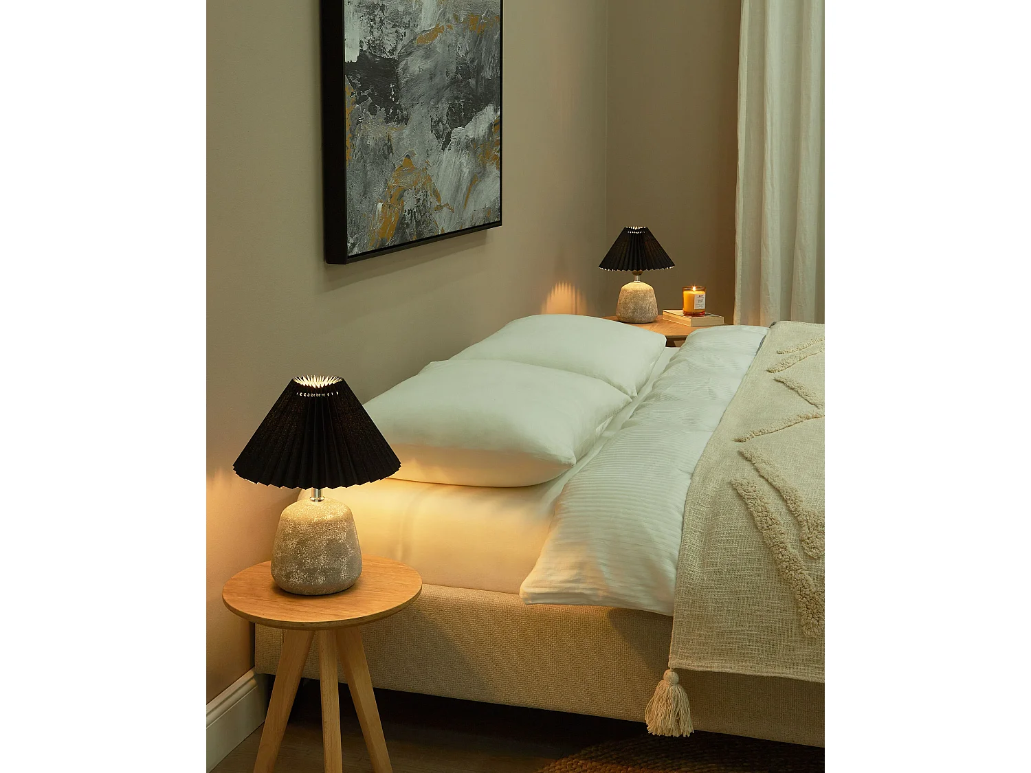 Set di 2 lampade da tavolo ZEYI Ceramica Nero