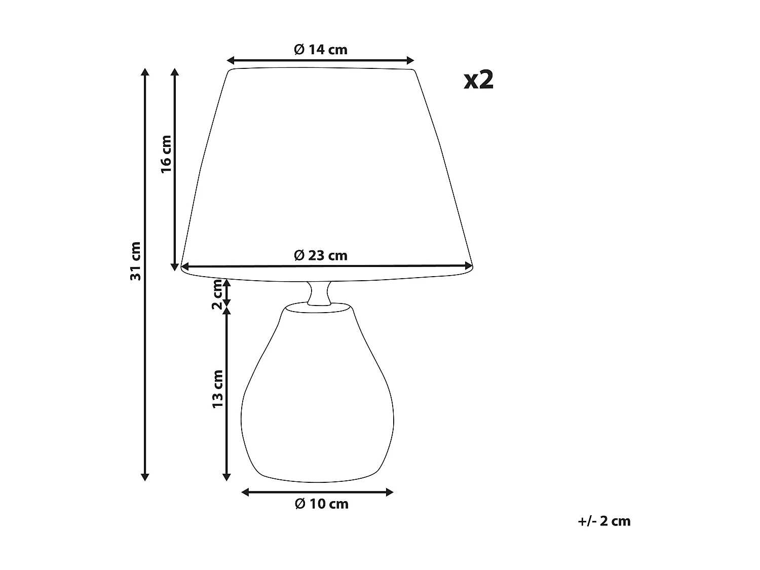 Tischlampe Keramik Vasenfuß grau Schirm natürlich Kegel mit Schalter Arwadito