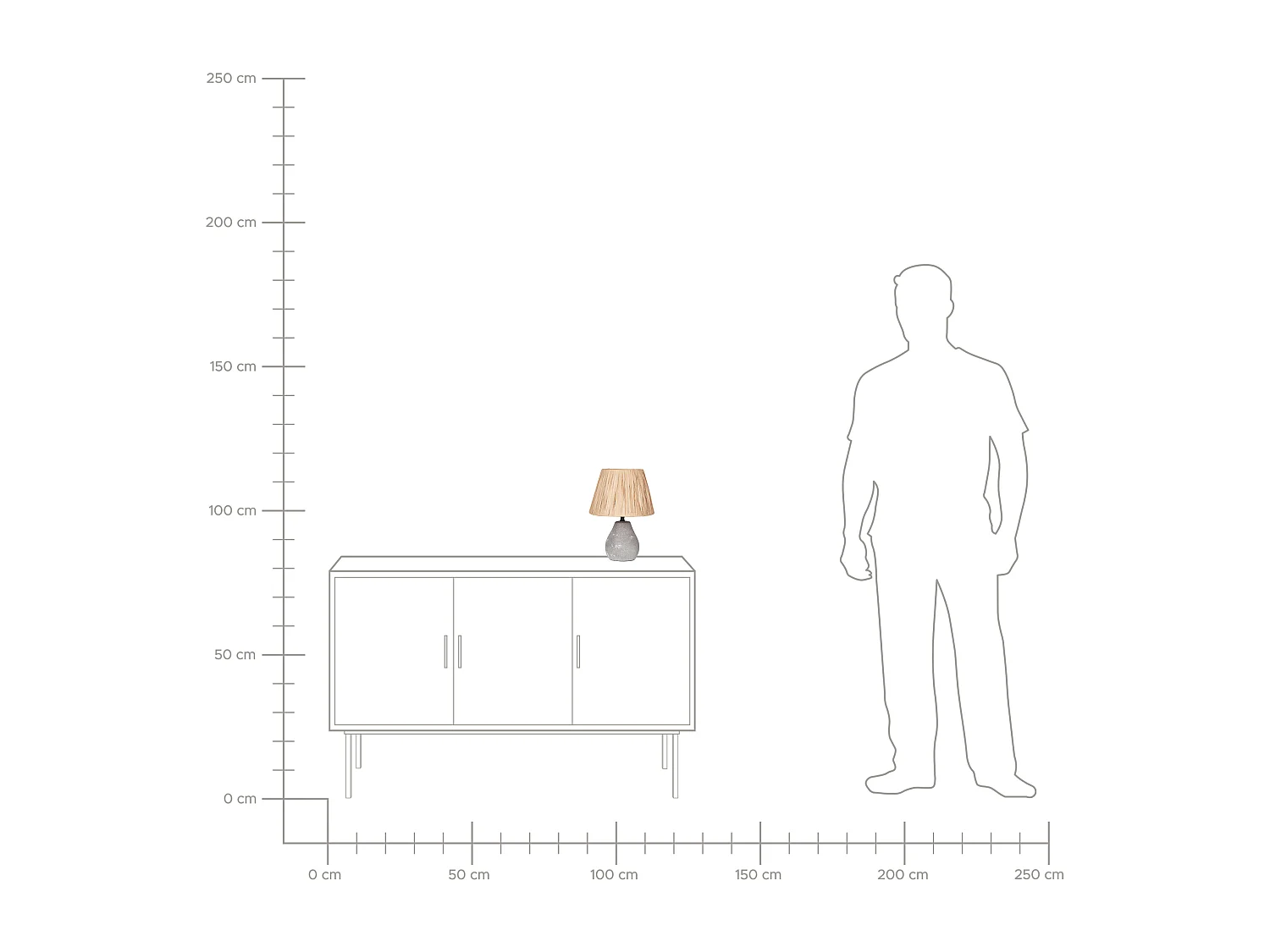 Zestaw 2 lamp stołowych ARWADITO Ceramika Szary