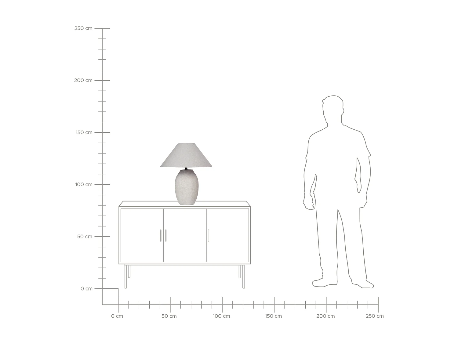 Lampada da tavolo GRALIWDO Ceramica Grigio chiaro