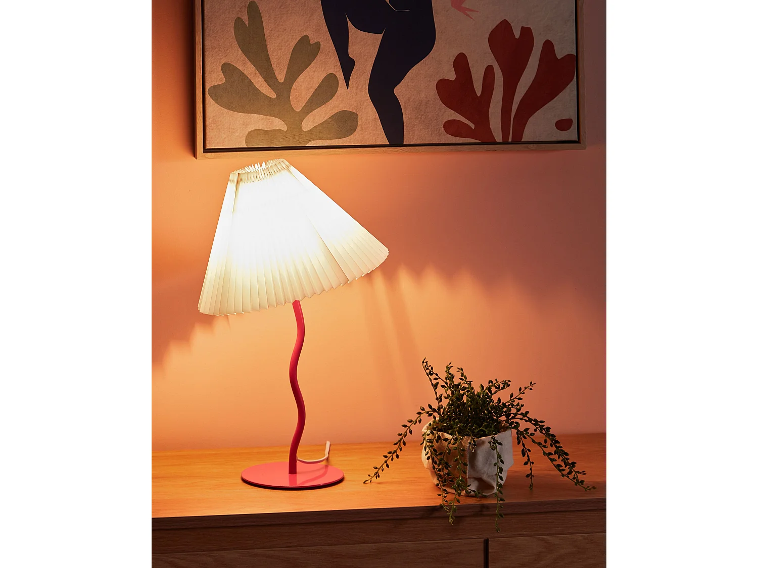 Tafellamp ALWERO Metaal Fuchsiapaars