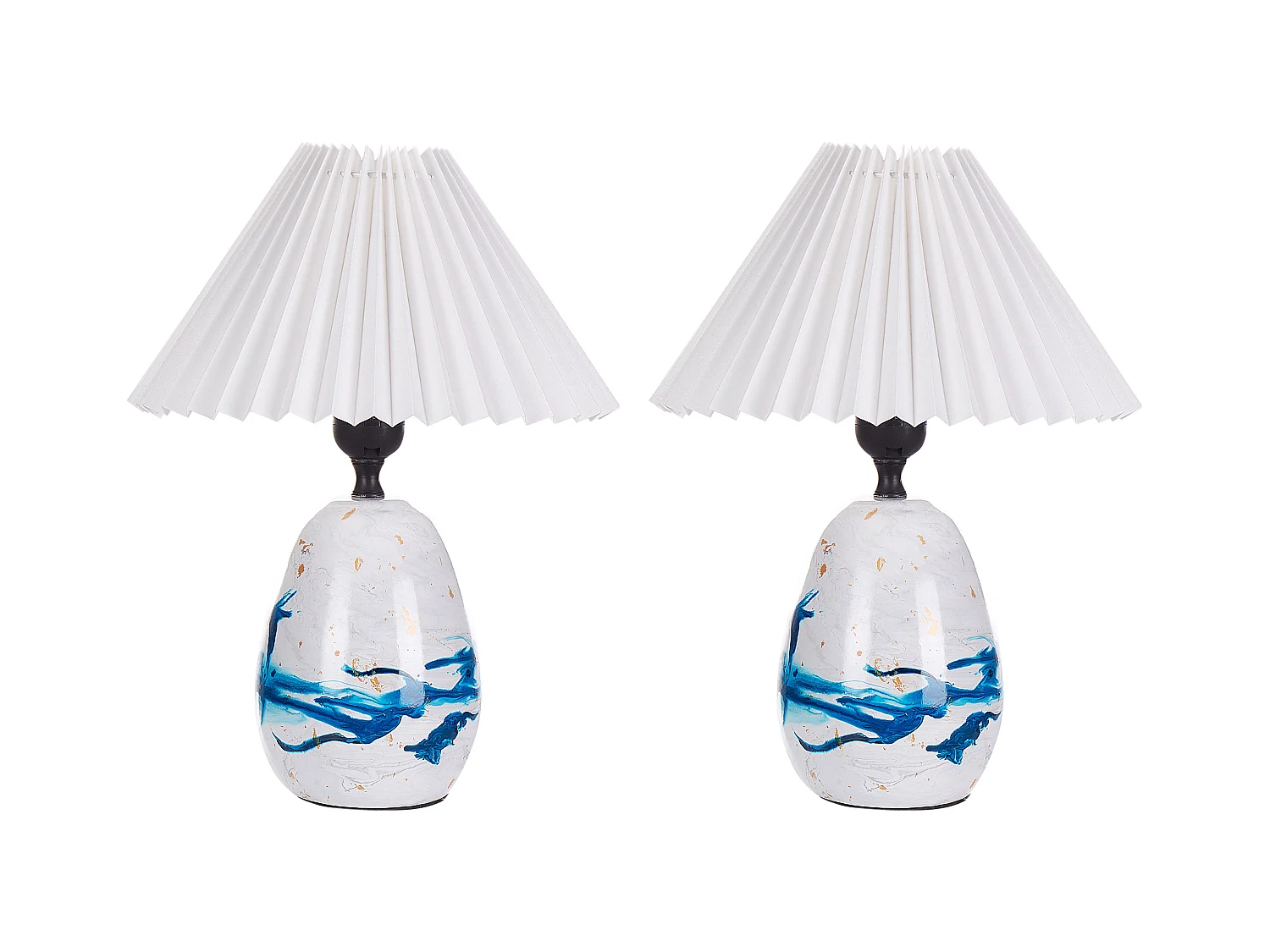 Set van 2 tafellampen GENFEL Keramiek Wit