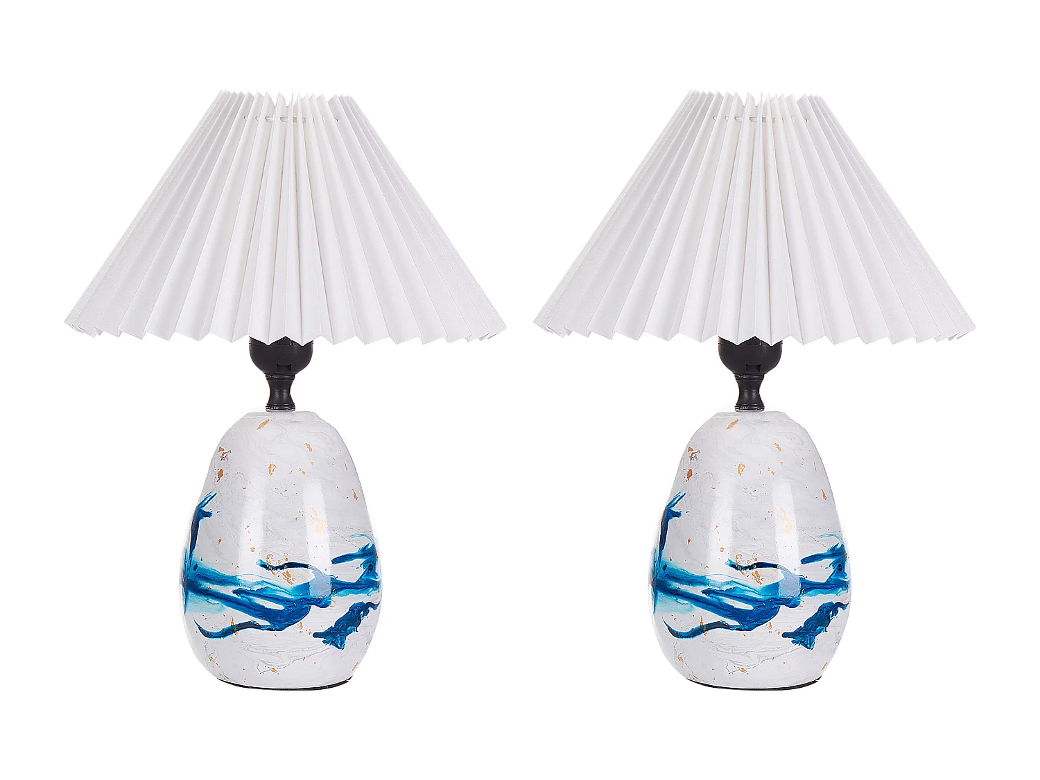 Set van 2 tafellampen GENFEL Keramiek Wit