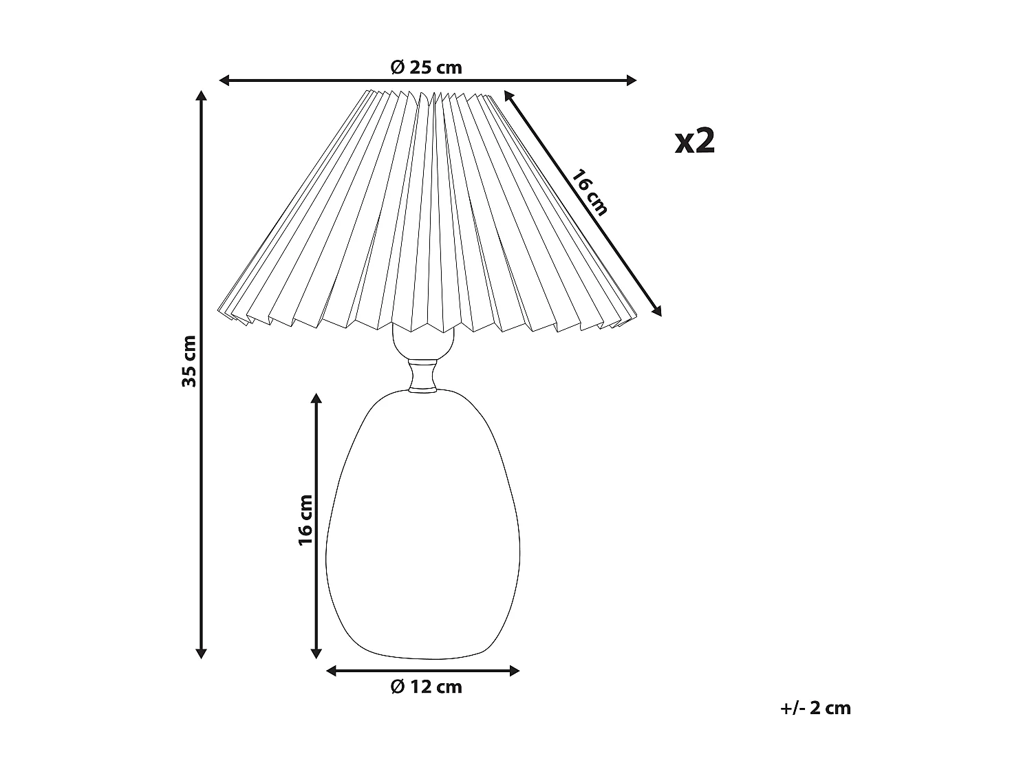 Set van 2 tafellampen GENFEL Keramiek Wit