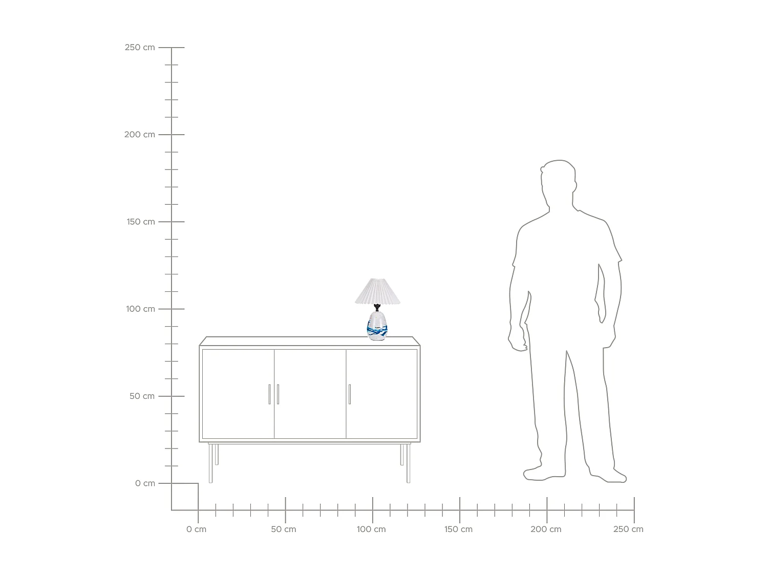 Set van 2 tafellampen GENFEL Keramiek Wit