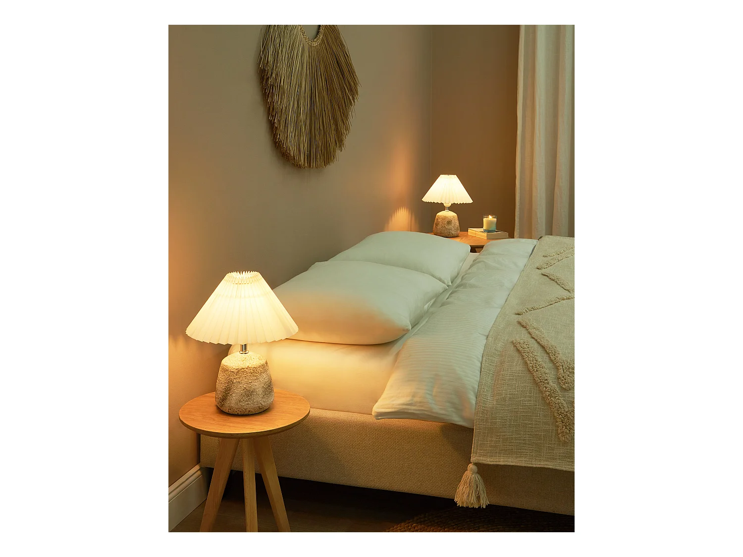 Set van 2 tafellampen ZEYI Keramiek Wit