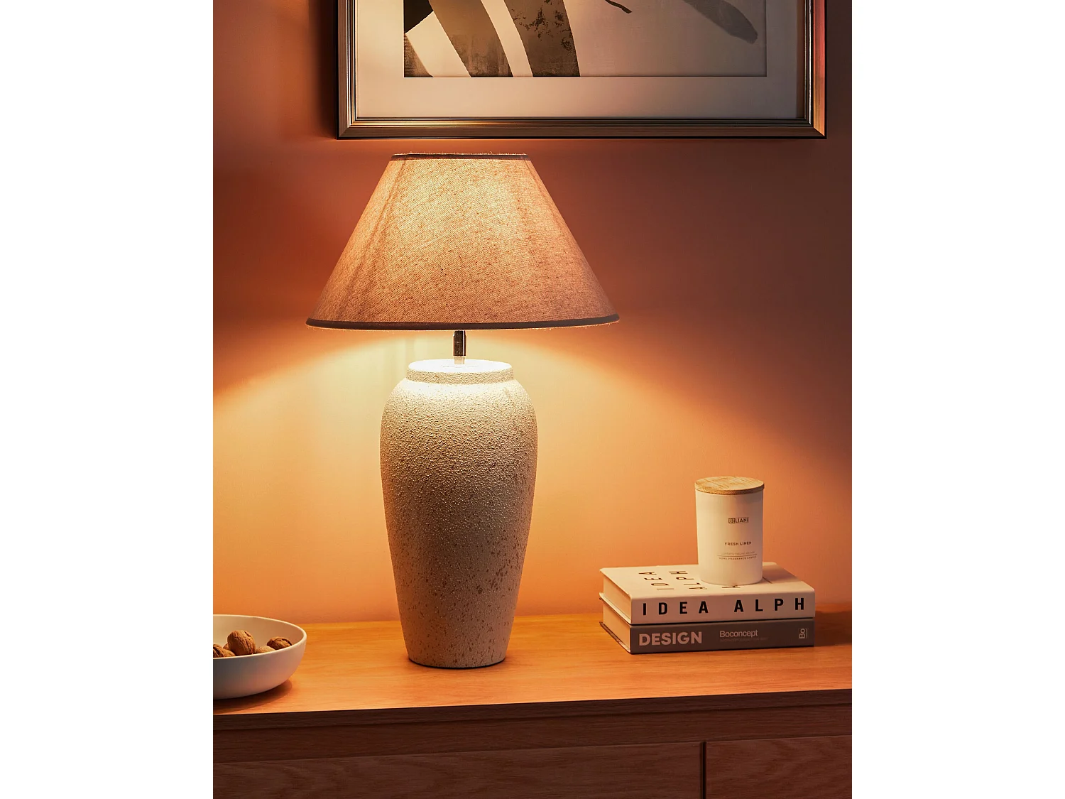 Lampe à poser AMBLO Céramique Blanc cassé