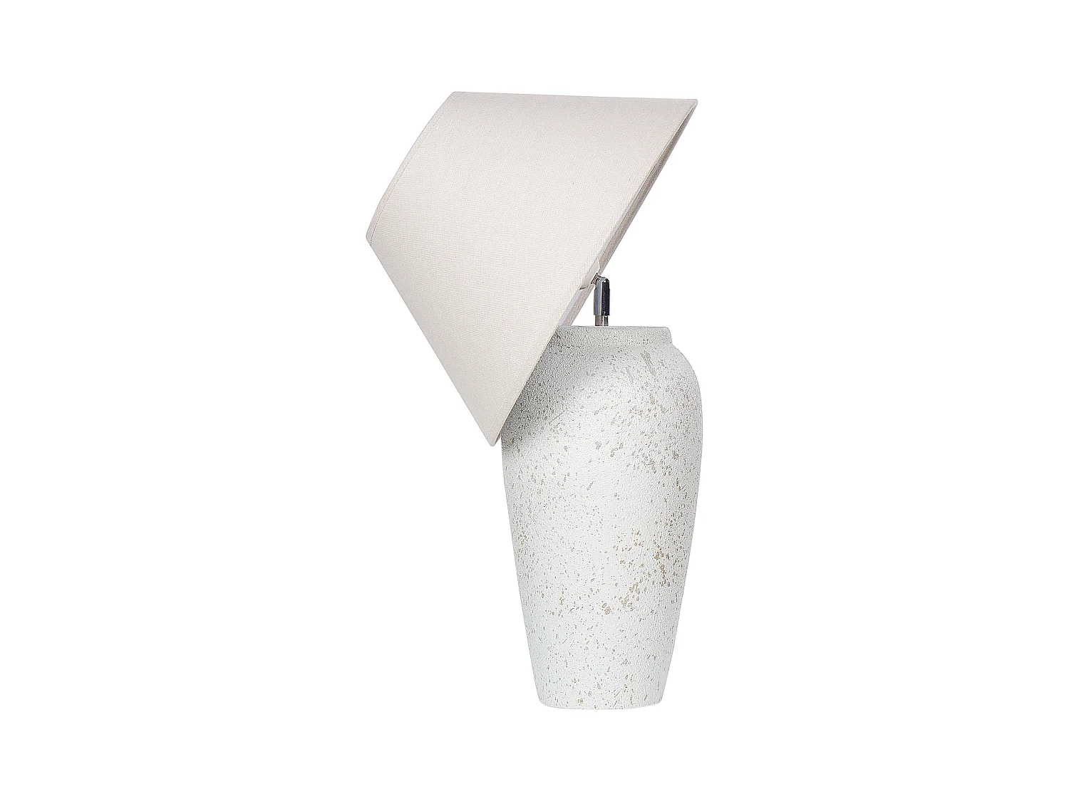 Tischlampe Keramik Vasenfuß weiß Stoffschirm Kegelform Kabel mit Schalter Amblo