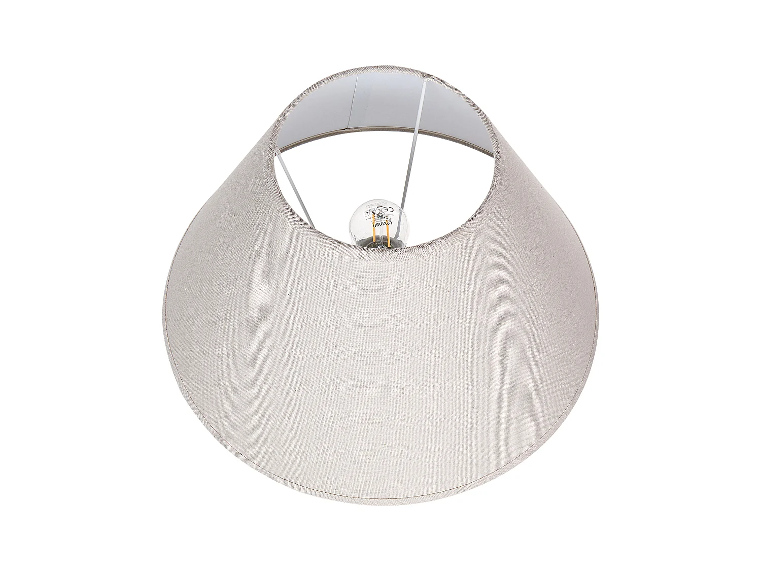 Tischlampe Keramik Vasenfuß weiß Stoffschirm Kegelform Kabel mit Schalter Amblo