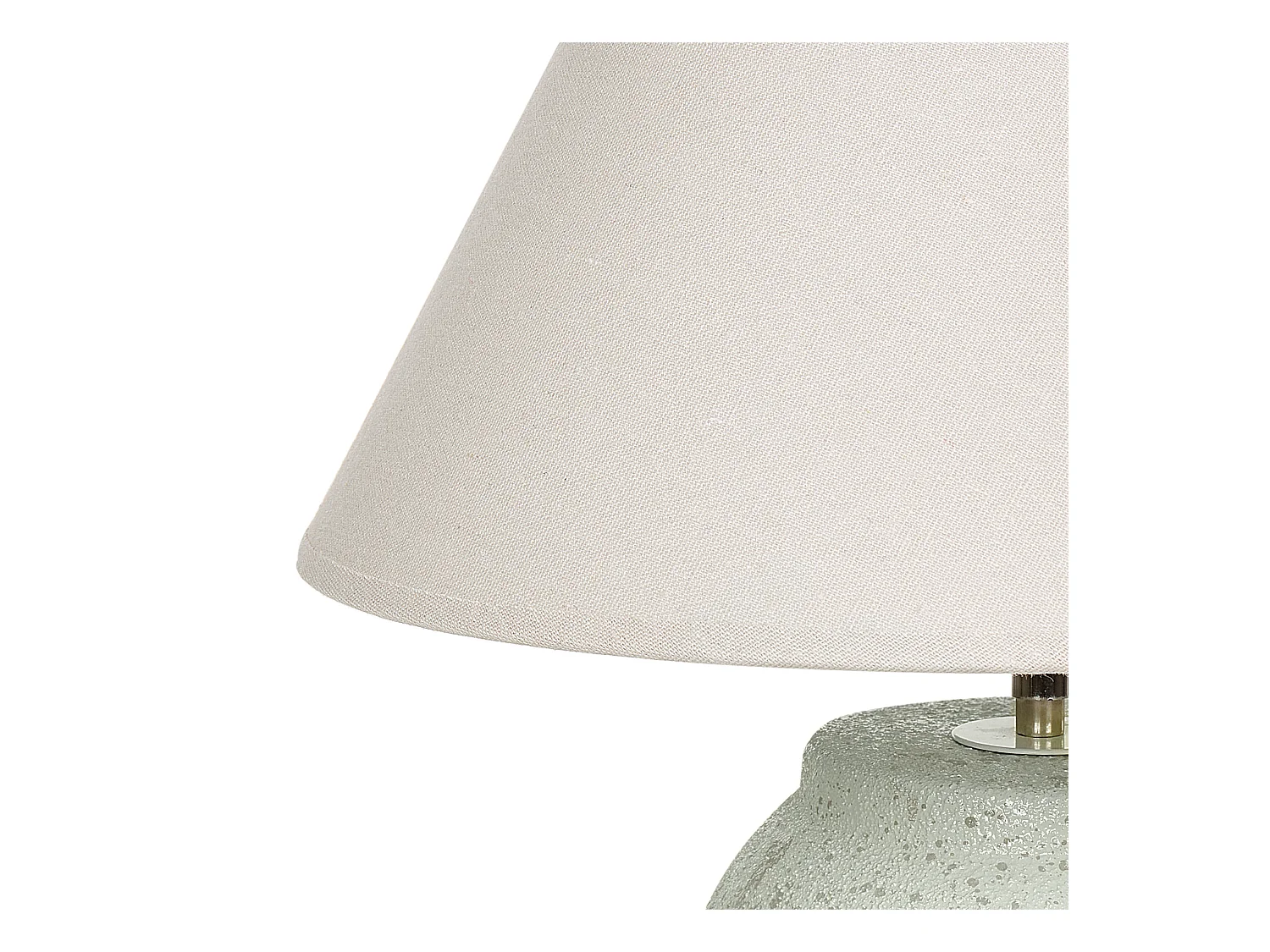 Tischlampe Keramik Vasenfuß weiß Stoffschirm Kegelform Kabel mit Schalter Amblo