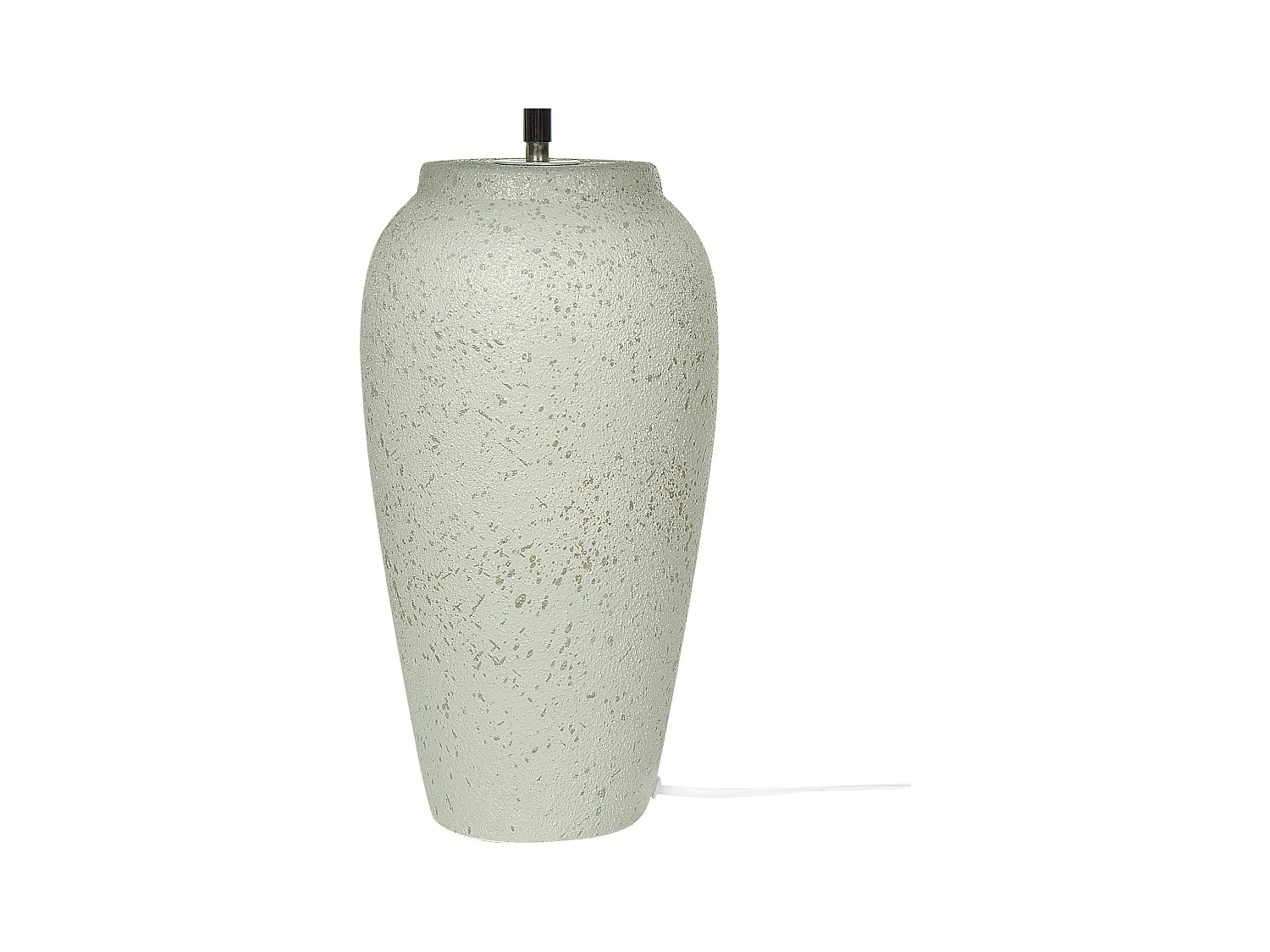 Tischlampe Keramik Vasenfuß weiß Stoffschirm Kegelform Kabel mit Schalter Amblo