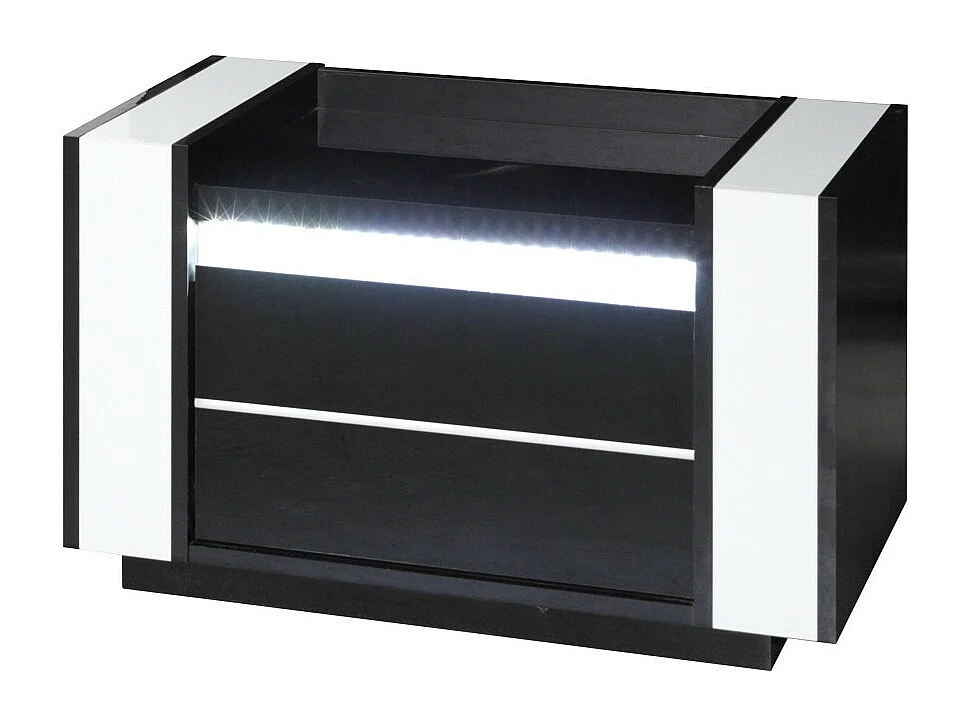 Criado-mudo com dois gavetas da coleção LINA, cor PRETO. Mobiliário de design MODERNO.