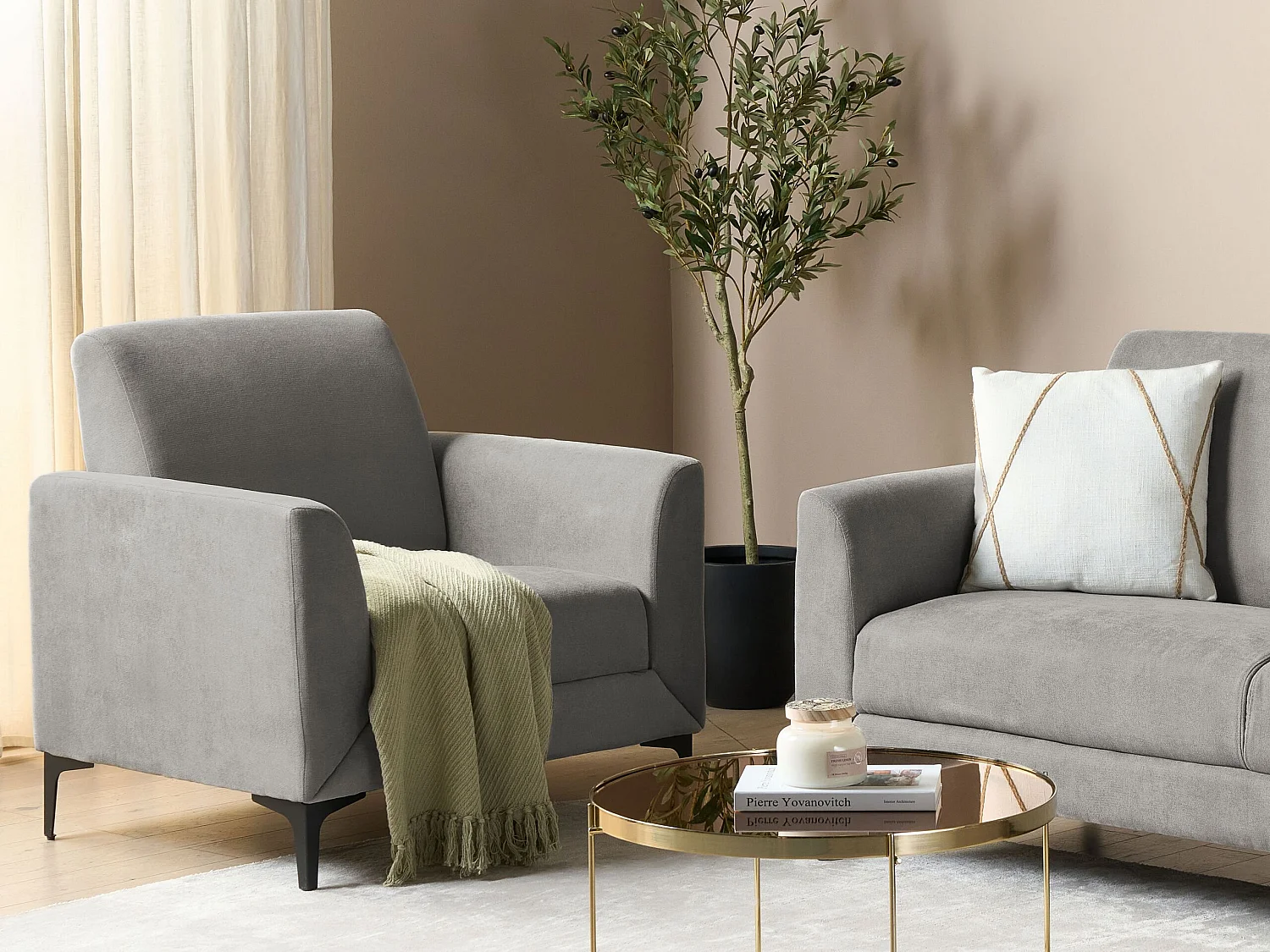 Fauteuil FENES Tissu Gris