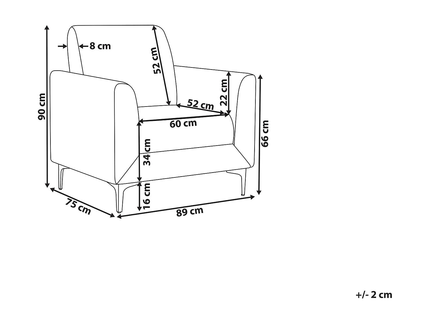 Fauteuil FENES Stof Grijs