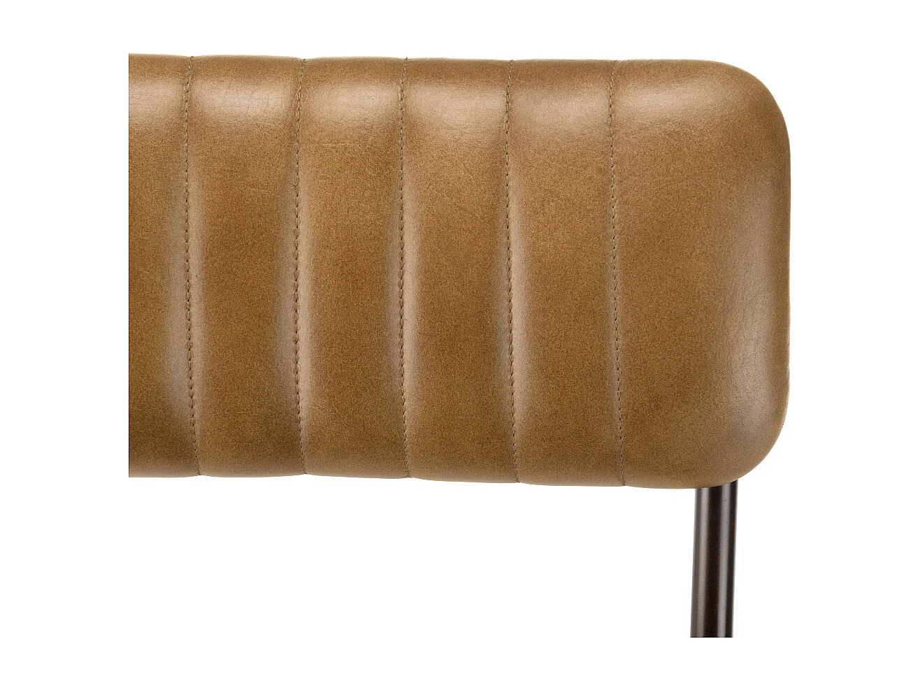 MARCEL - Lot de 2 chaises assise cuir dossier bois de manguier / rotin