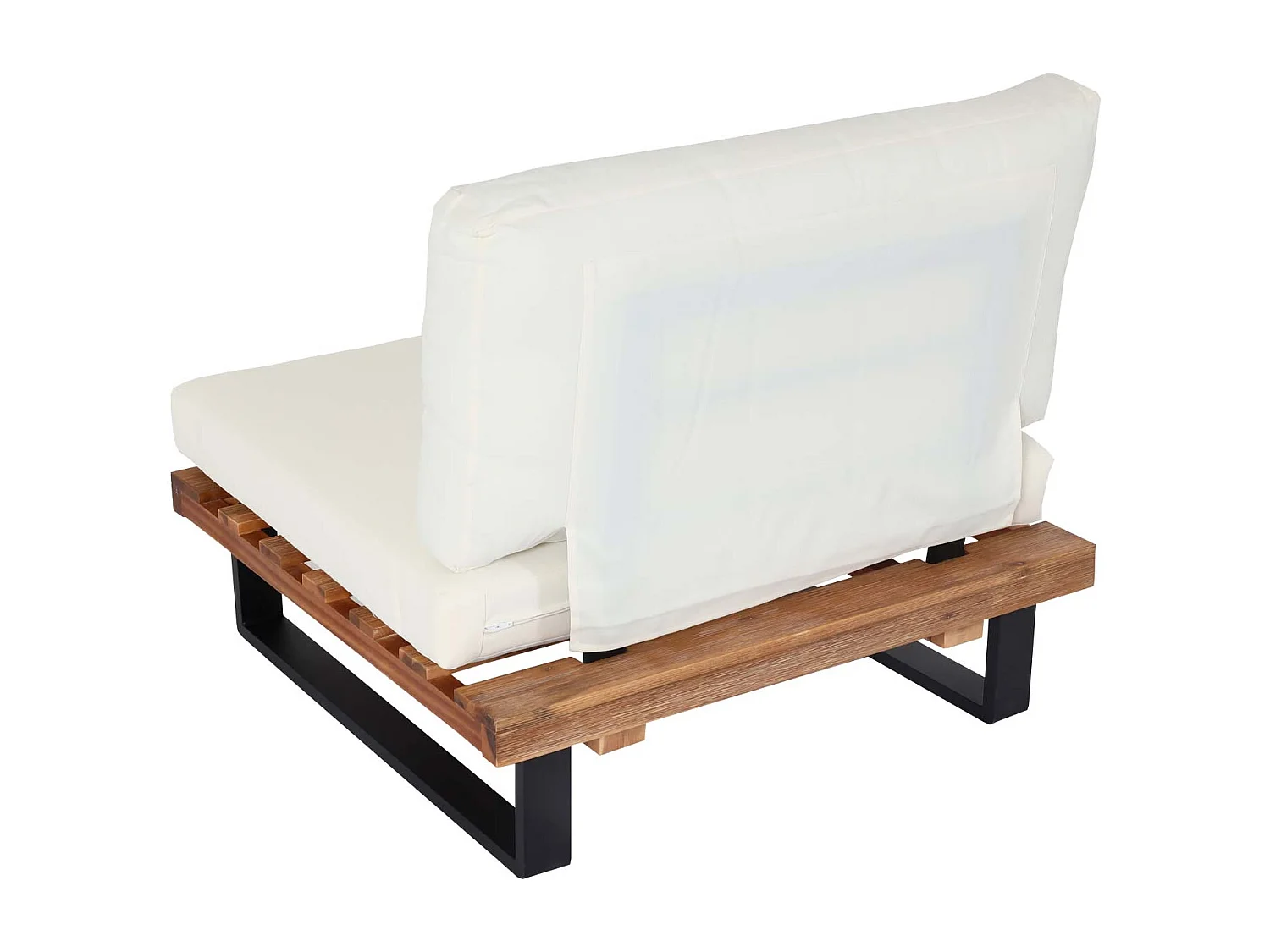 Fauteuil de salon MCW-H54,  marron clair, rembourrage blanc crème