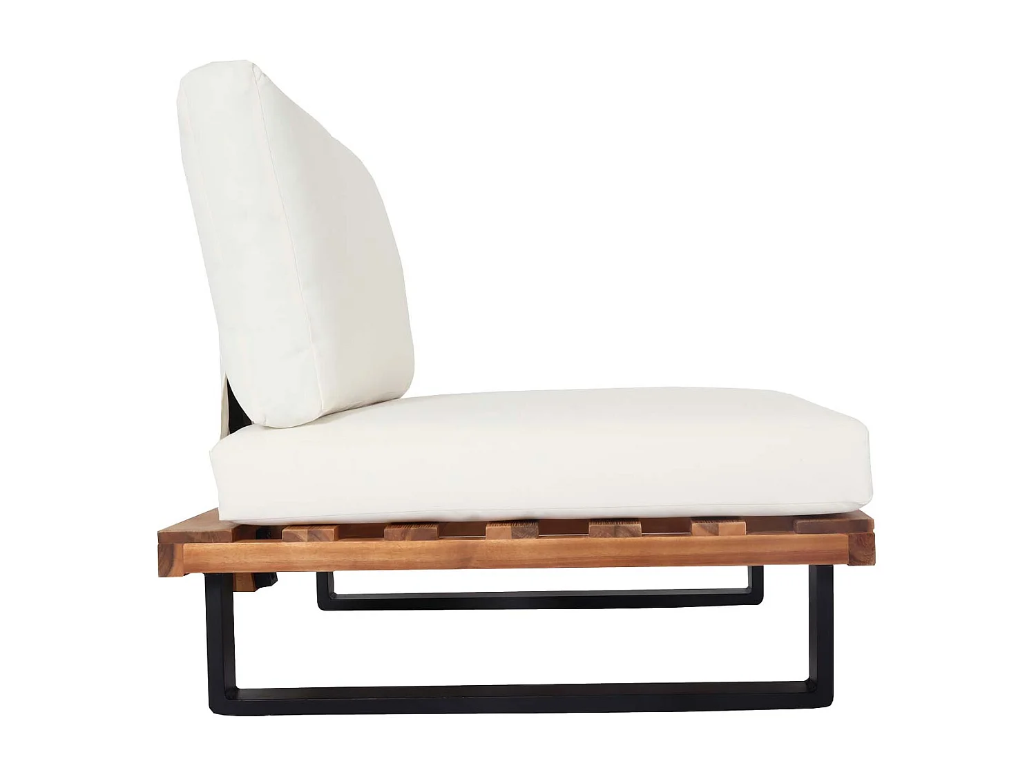 Fauteuil de salon MCW-H54,  marron clair, rembourrage blanc crème