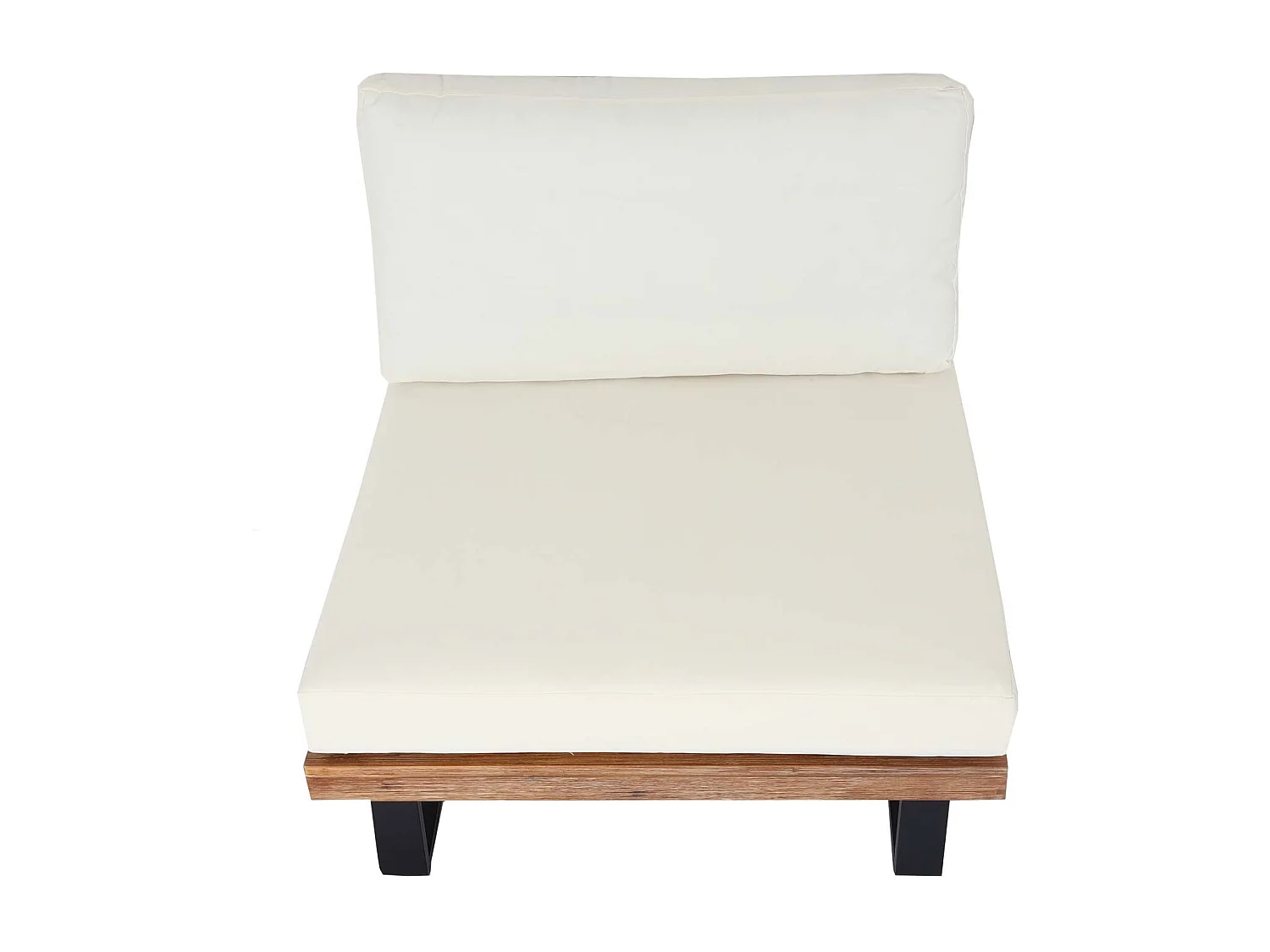 Fauteuil de salon MCW-H54,  marron clair, rembourrage blanc crème