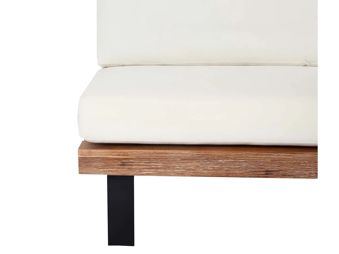 Fauteuil de salon MCW-H54,  marron clair, rembourrage blanc crème