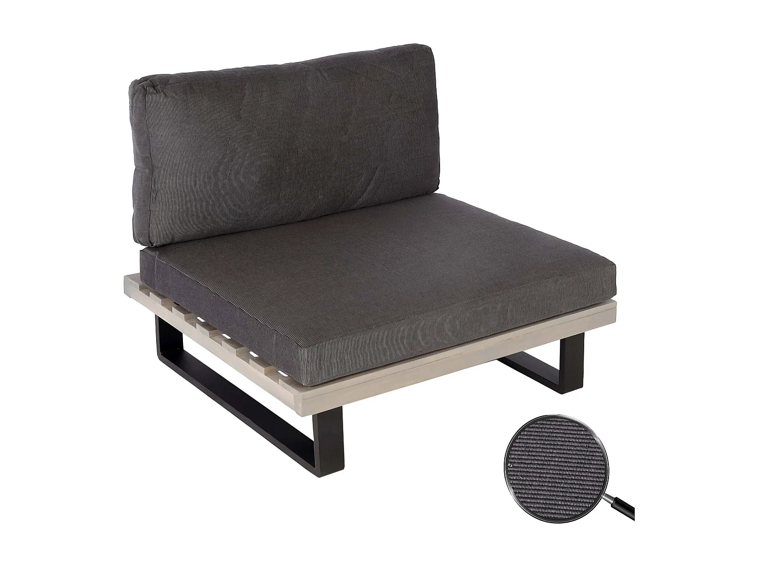 Fauteuil de salon MCW-H54,  gris, rembourrage gris foncé