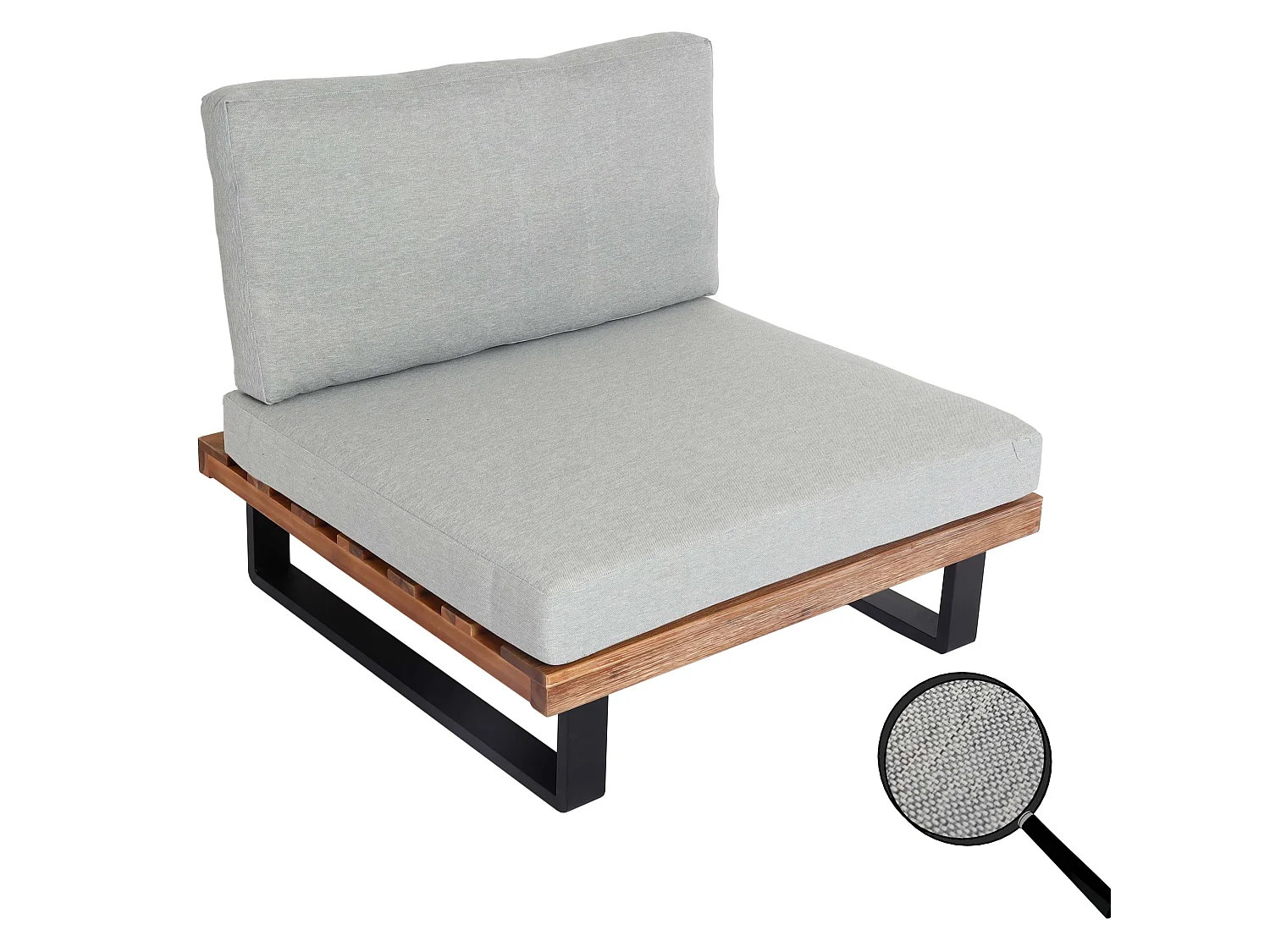 Fotel wypoczynkowy MCW-H54,  jasnobrązowy, tapicerka jasnoszara