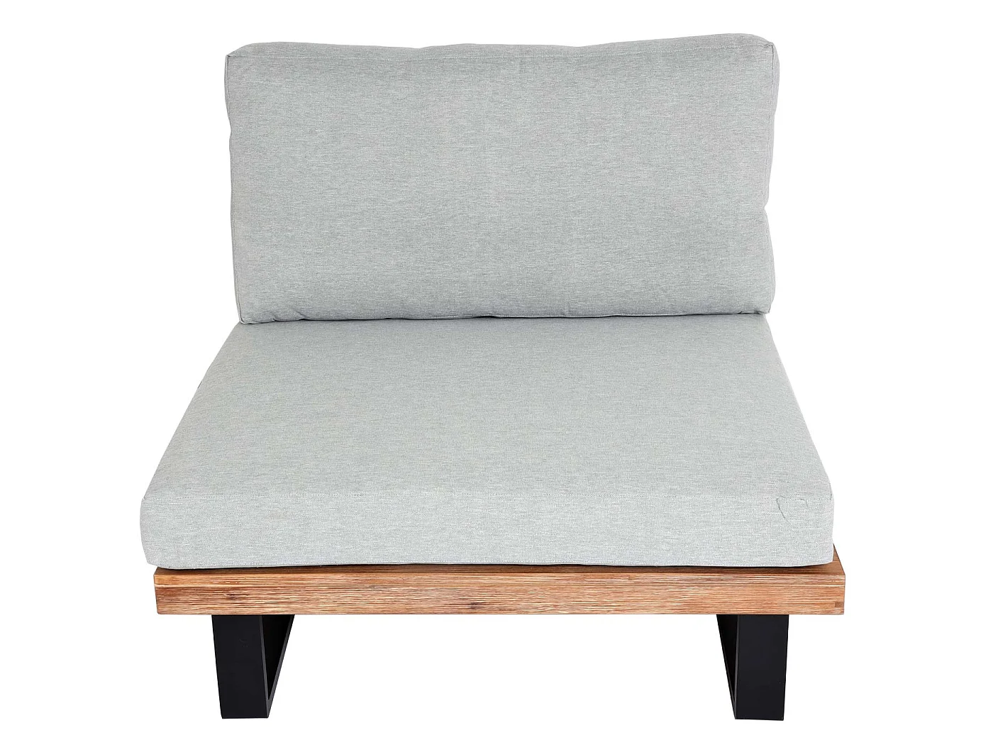 Fotel wypoczynkowy MCW-H54,  jasnobrązowy, tapicerka jasnoszara